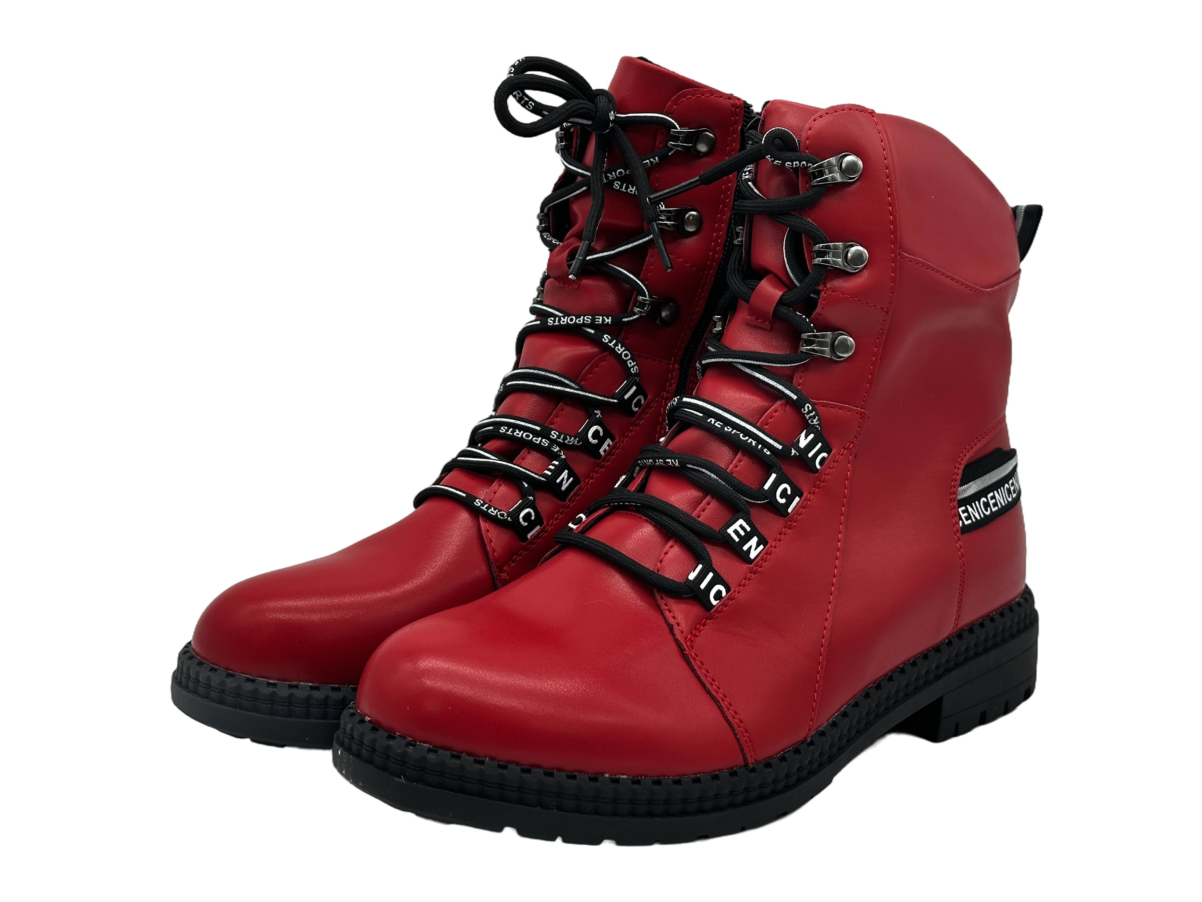 Nowaland Damen Stiefeletten mit Kunstfellfutter Winterstiefelette Warm gefütterte Stiefeletten mit Reißverschluss