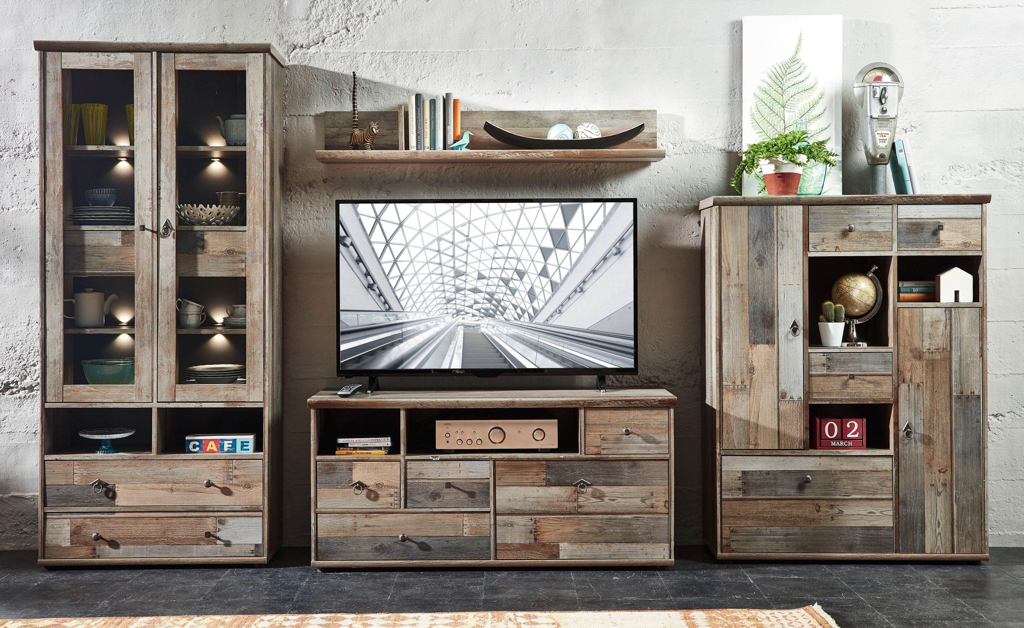 Innostyle TV-Board BONANZA (1 St), 4 Schubladen, 1 Klappe, 2 Fächer, 1 Kabeldurchlass, ABS Kantenschutz