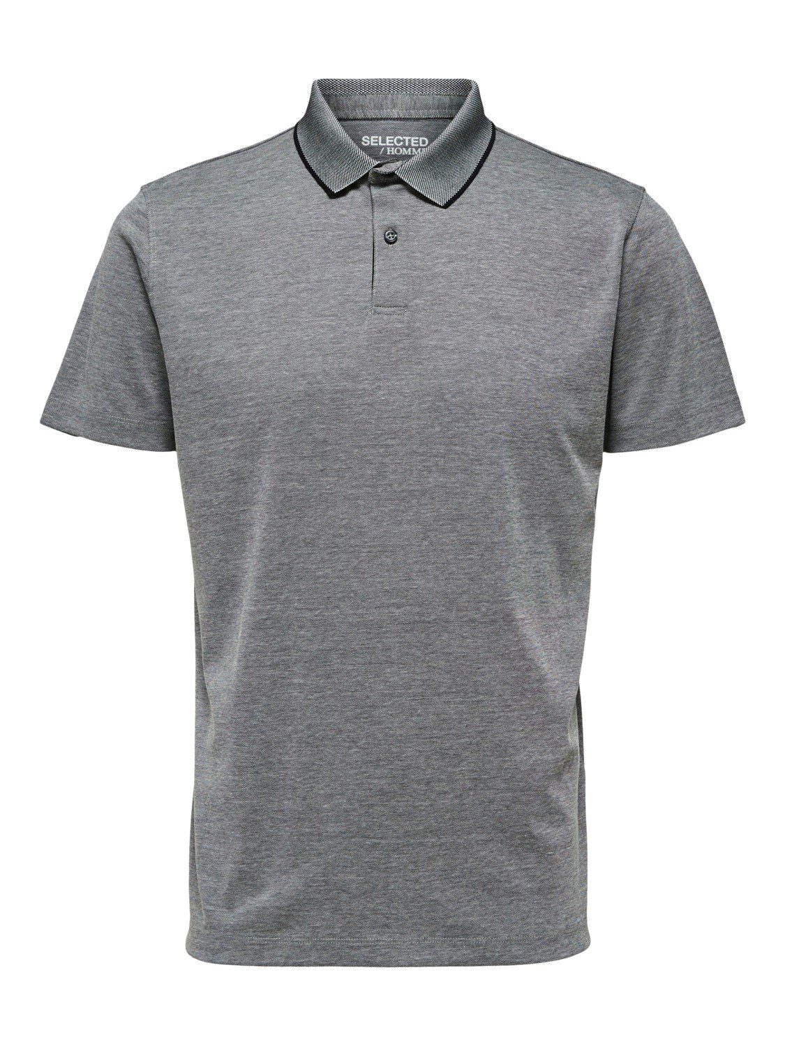 SELECTED HOMME Poloshirt SLHLEROY COOLMAX Melange aus Baumwollmix (1-tlg) Grey Medium 16082844