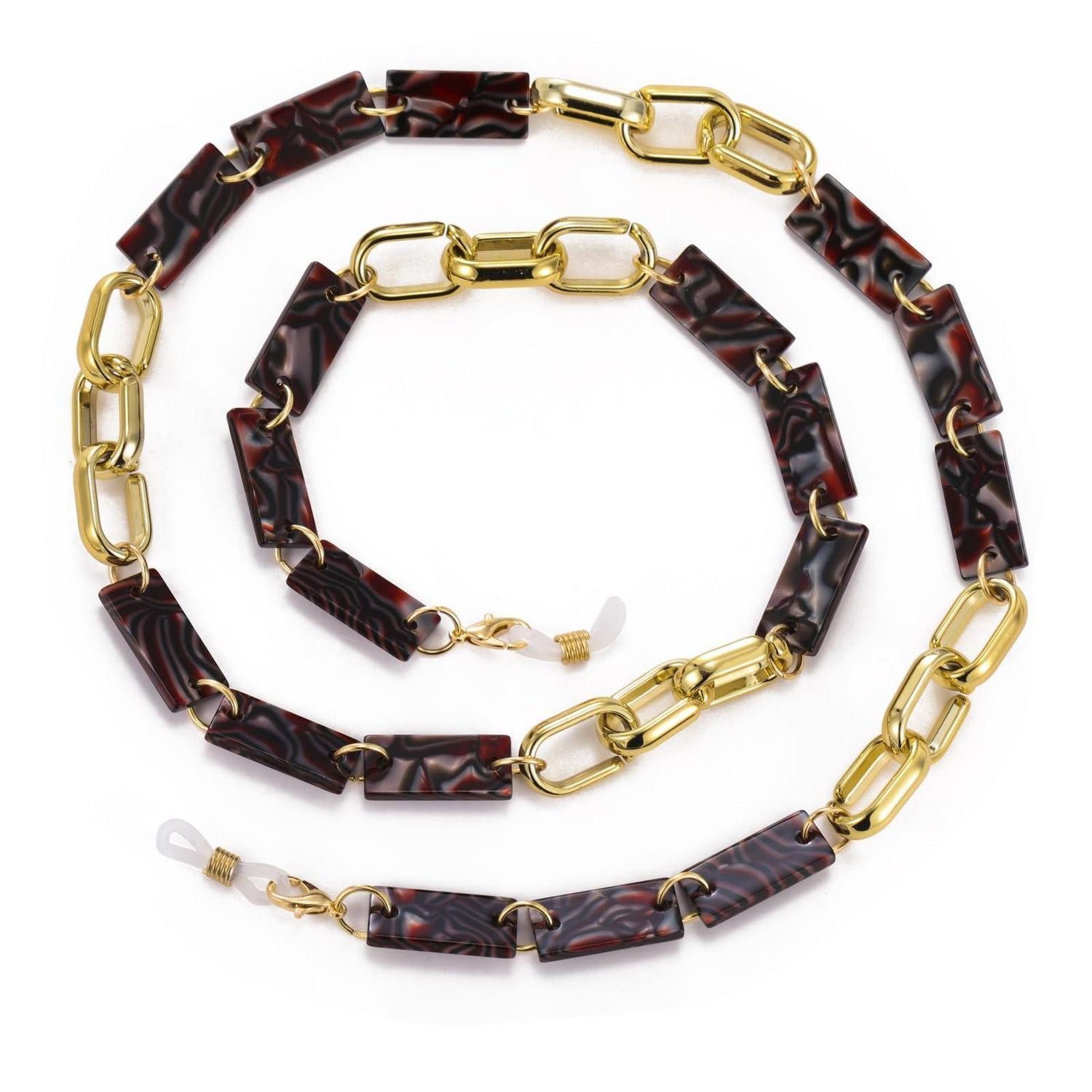 LuxusKollektion Brillenkette Brillenkette Acryl einstellbar leicht 74cm