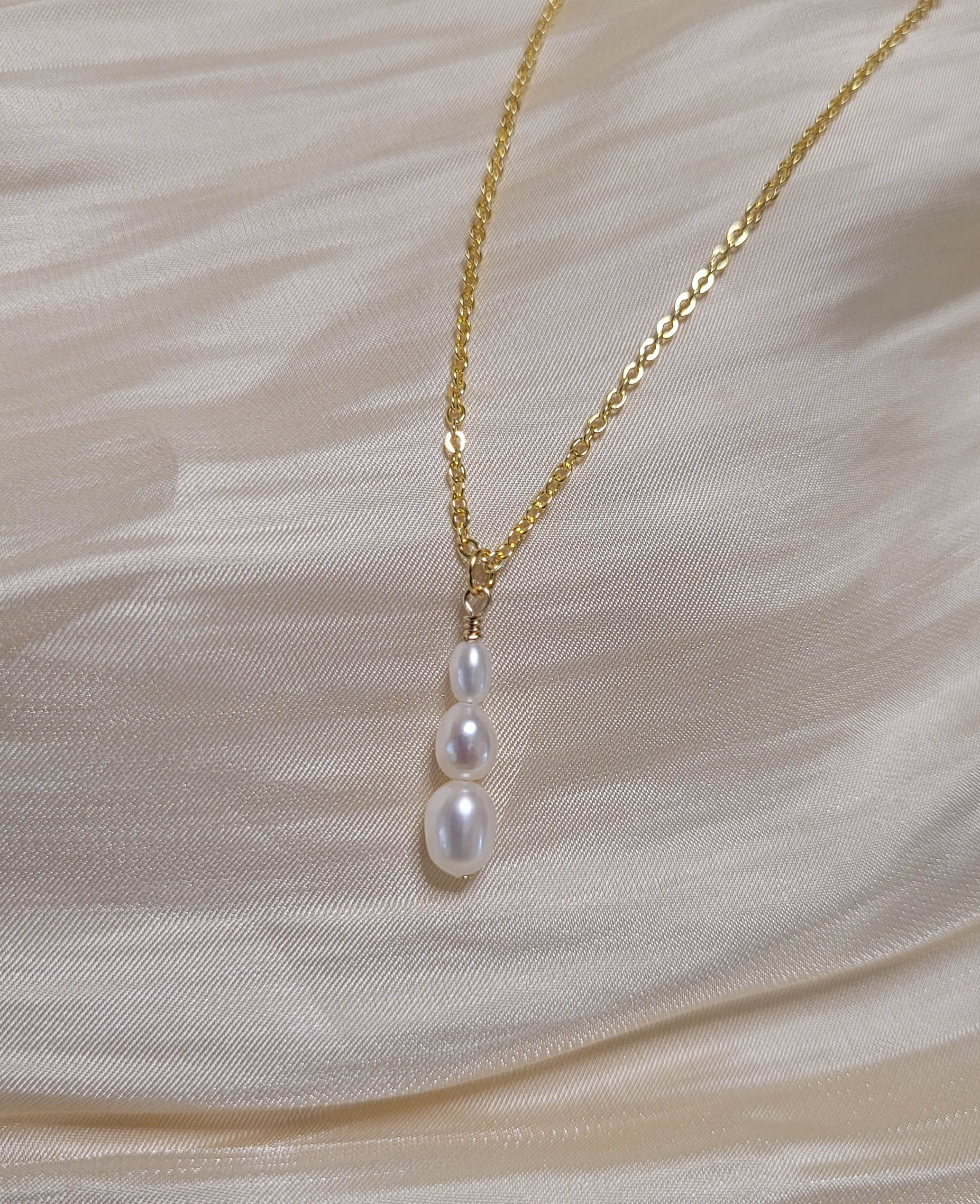 GOLDEN Kette mit Anhänger Minimalistische Süßwasserperlen günstig online kaufen
