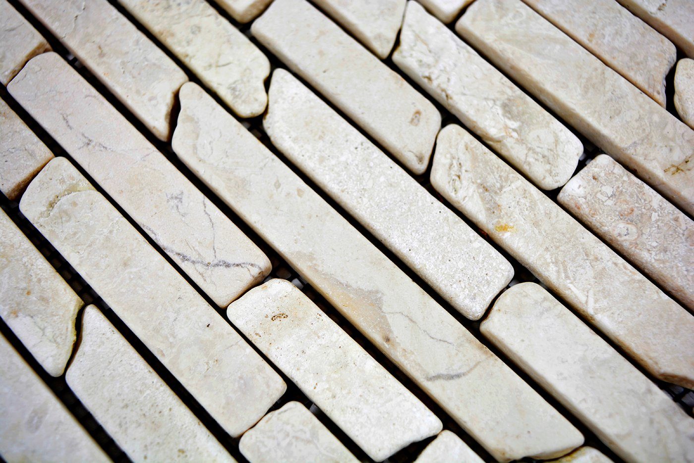 Brick hellbeige Mosani Fliesenspiegel Verbund Mosaik Naturstein Marmor Bodenfliese