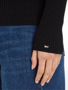 Tommy Hilfiger Polokragenpullover FINE RIBS POLO SWEATER mit kurzer Knopfleiste