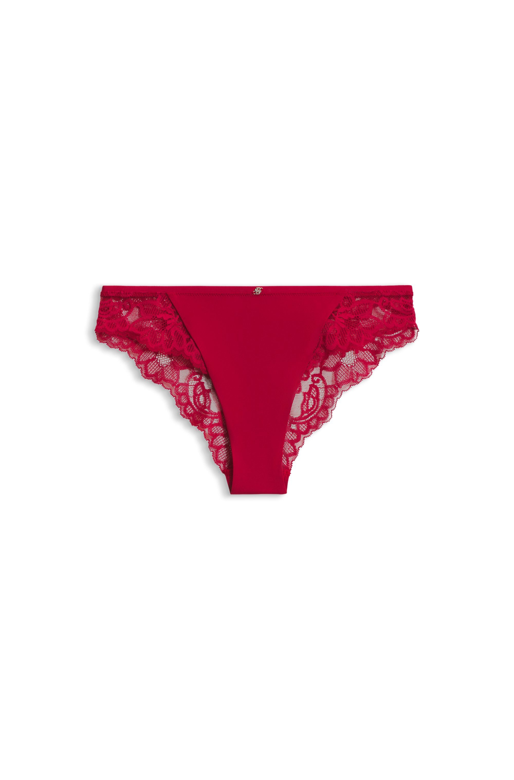 BOSS Slip BRIEF BLOSSOM mit Spitze, Label-Anhänger