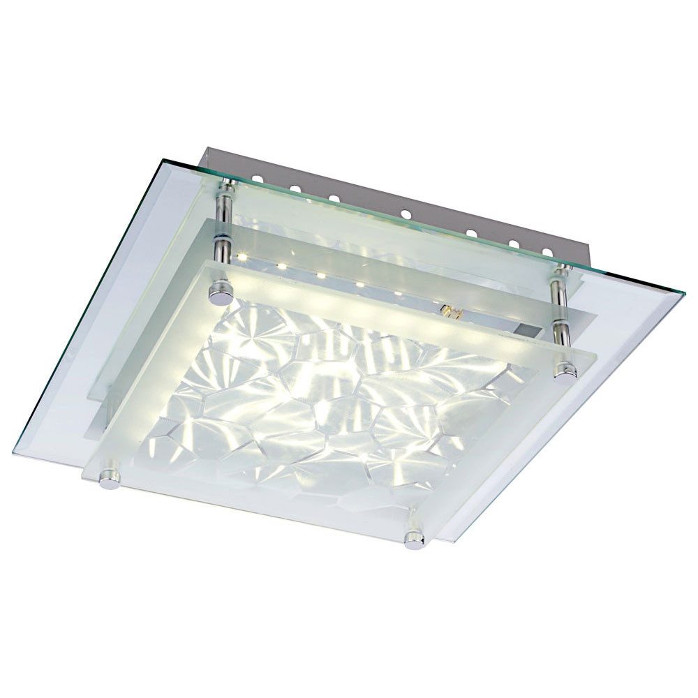 GLOBO LIGHTING LED Deckenleuchte, LED-Leuchtmittel fest verbaut, Neutralweiß, Deckenlampe Deckenleuchte Flurlampe Kristall Küchenlampe LED L 28 cm