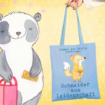 Mr. & Mrs. Panda Tragetasche Schneider Leidenschaft - Sky Blue - Geschenk, Kollege, Abschied, Beut (1-tlg), Lange Tragegriffe