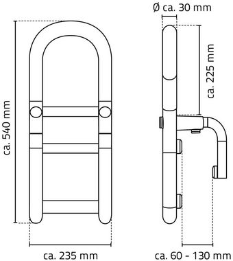 Ridder Badewannen-Einstiegshilfe Comfort, belastbar bis 100 kg, Einstiegshilfe; Verstellbare Tiefe: 6-13 cm