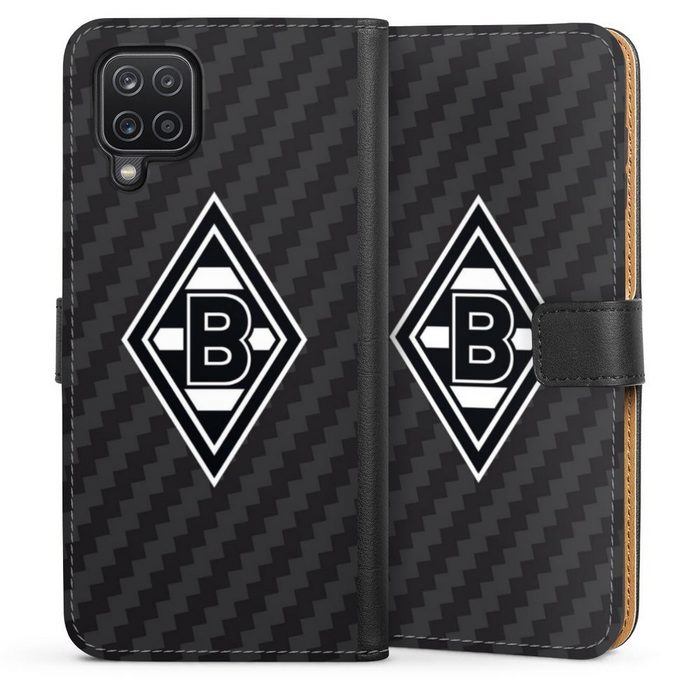 DeinDesign Handyhülle Gladbach Borussia Mönchengladbach Carbon Borussia Raute Carbon Samsung Galaxy A12 Hülle Handy Flip Case Wallet Cover