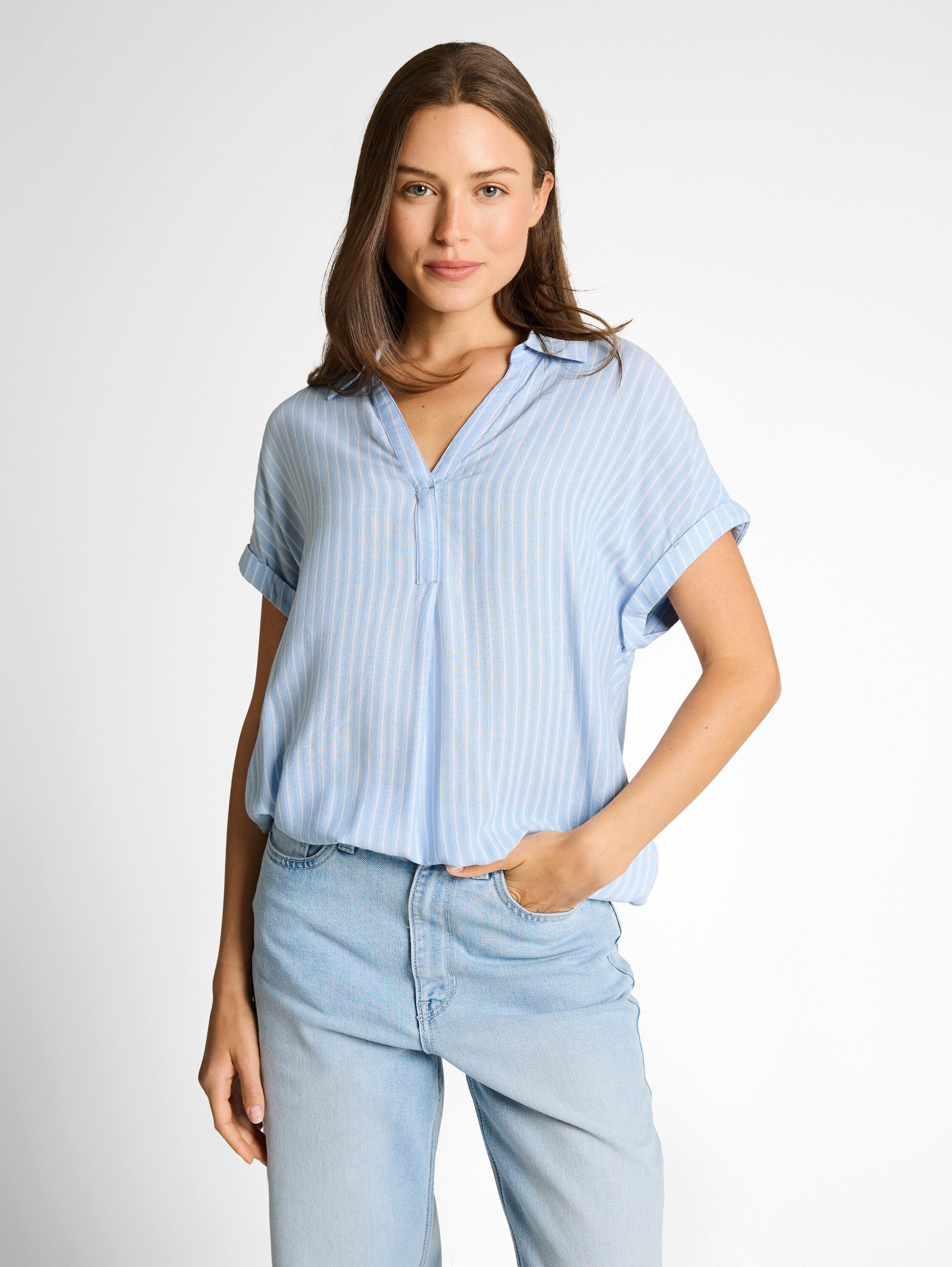 TOM TAILOR Klassische Bluse mit Streifen Muster
