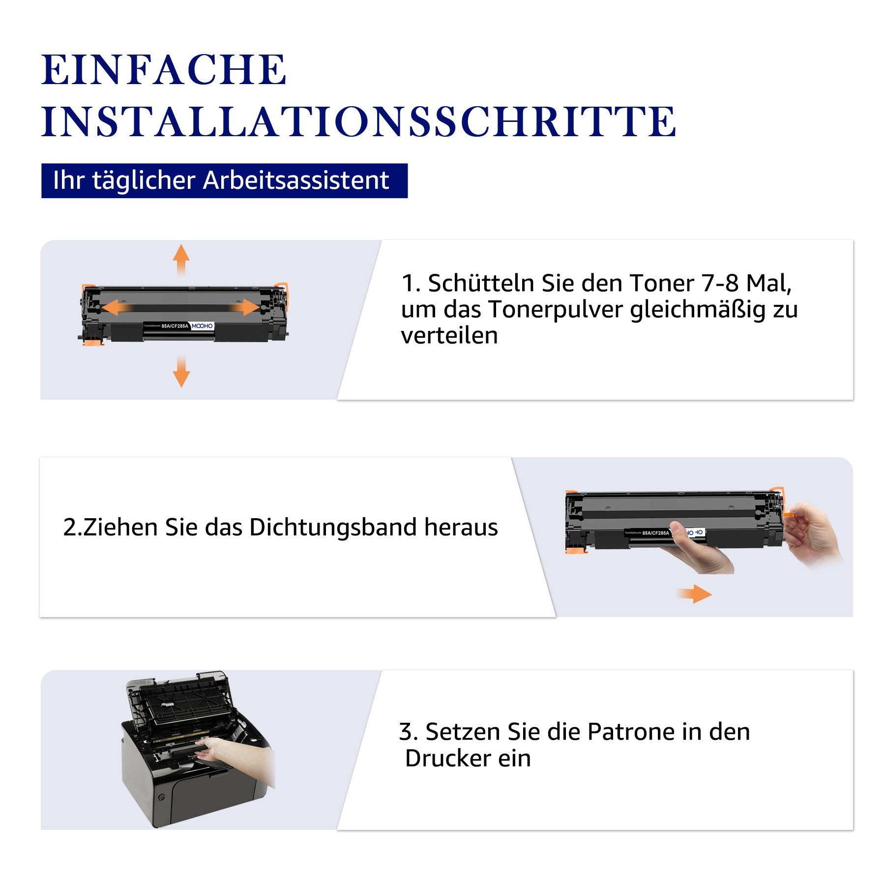 85A toner, M1212nf P1102W 285A P1102 Pro CE285A (schwarz) Laserjet Tonerkartusche für P1005 HP MOOHO