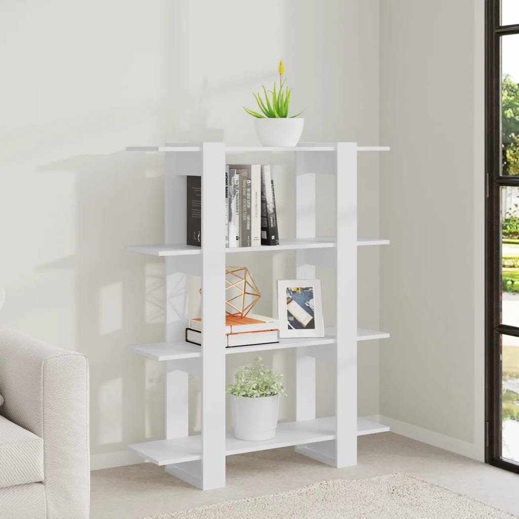Bücherregal Bücherregal/Raumteiler furnicato Weiß 100x30x123,5 cm