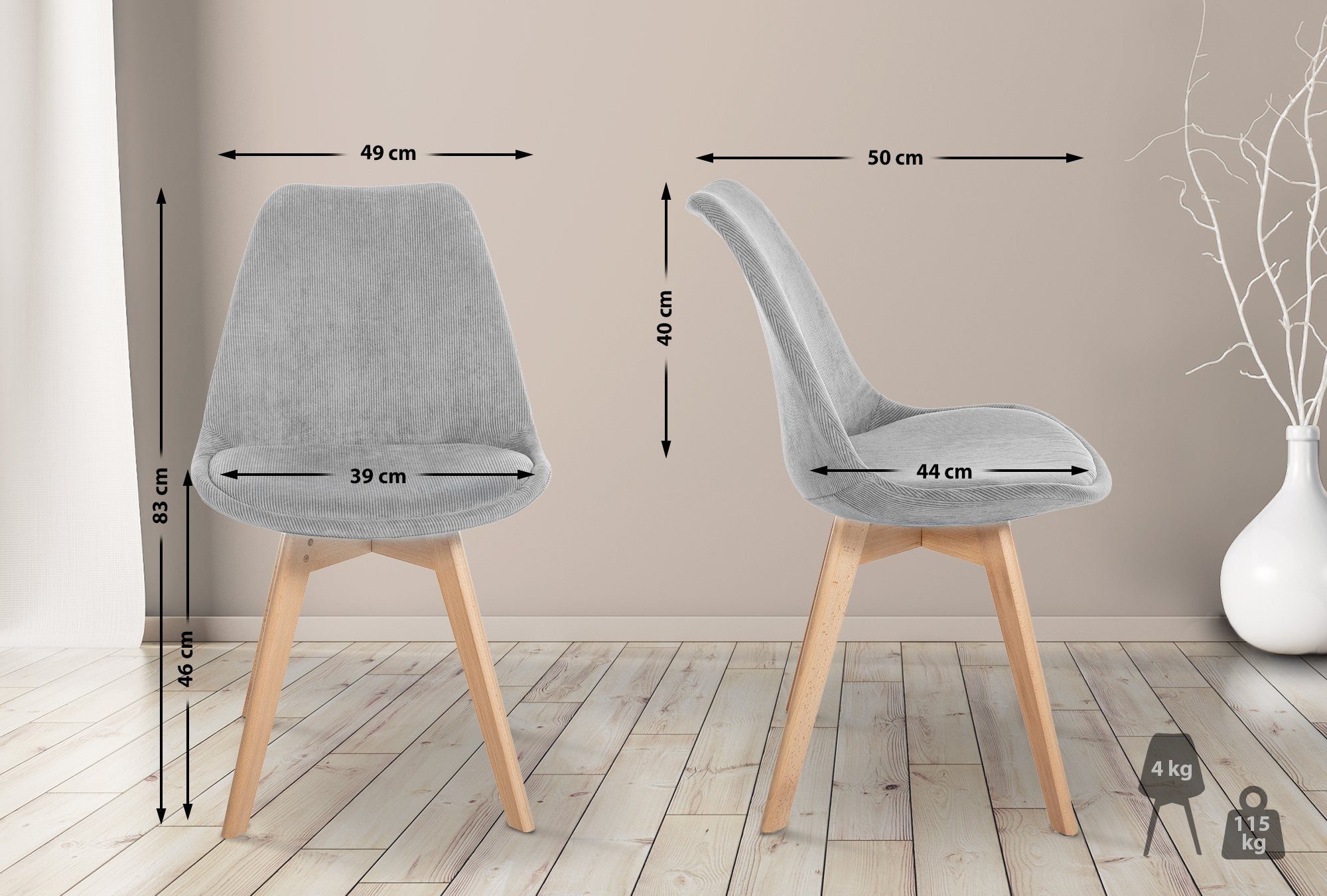 CLP Küchenstuhl Linares, mit Rückenlehne und günstig online kaufen