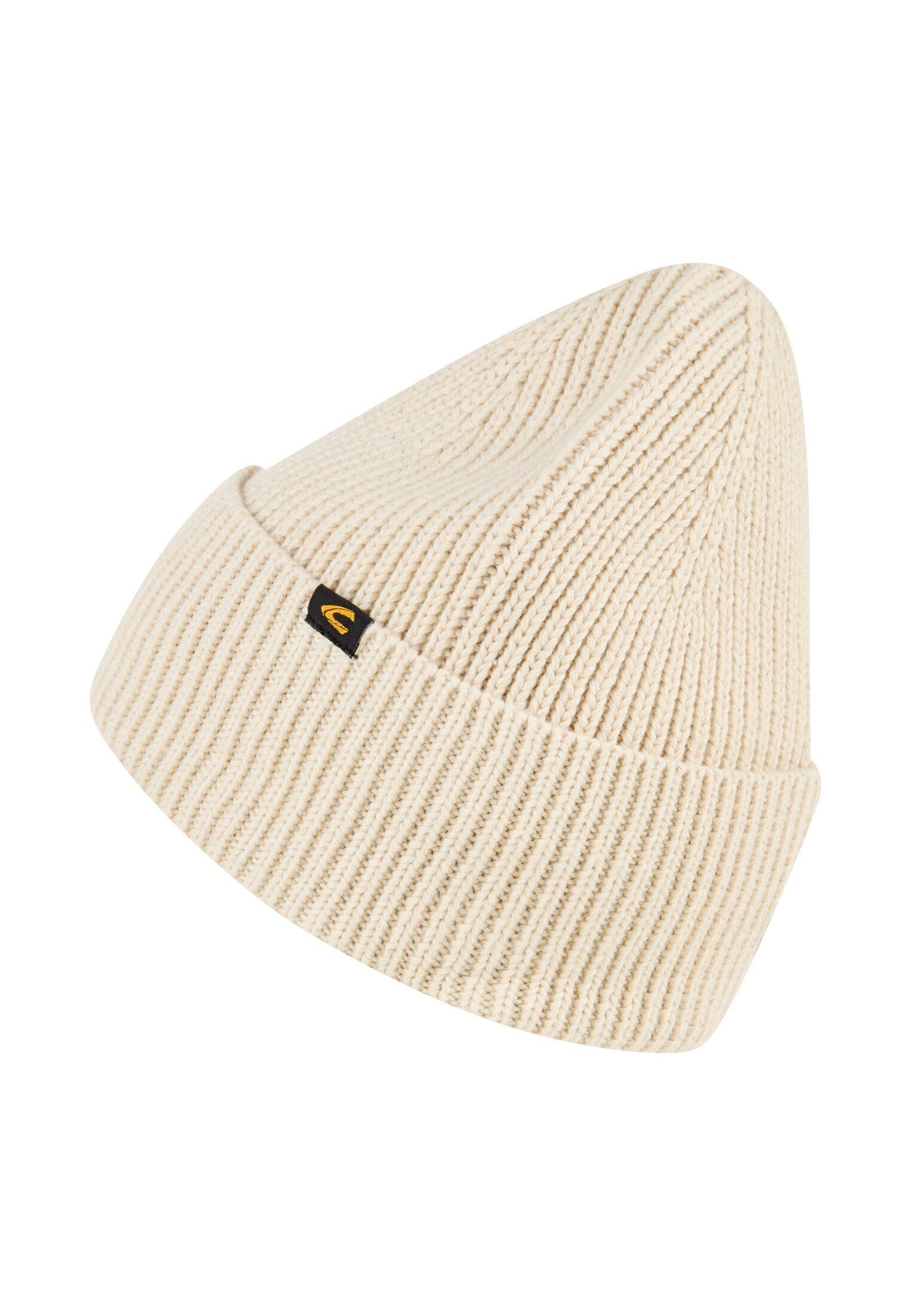 camel active Beanie aus einem Baumwoll-Kaschmir Mix