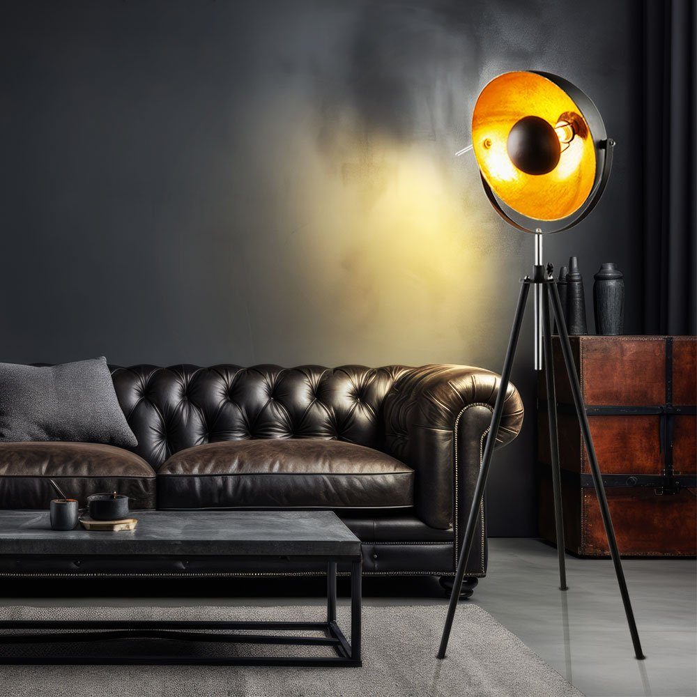 GLOBO LIGHTING LED Stehlampe, Leuchtmittel inklusive, Warmweiß, Steh Lampe schwarz Decken Fluter Scheinwerfer Wohnraum