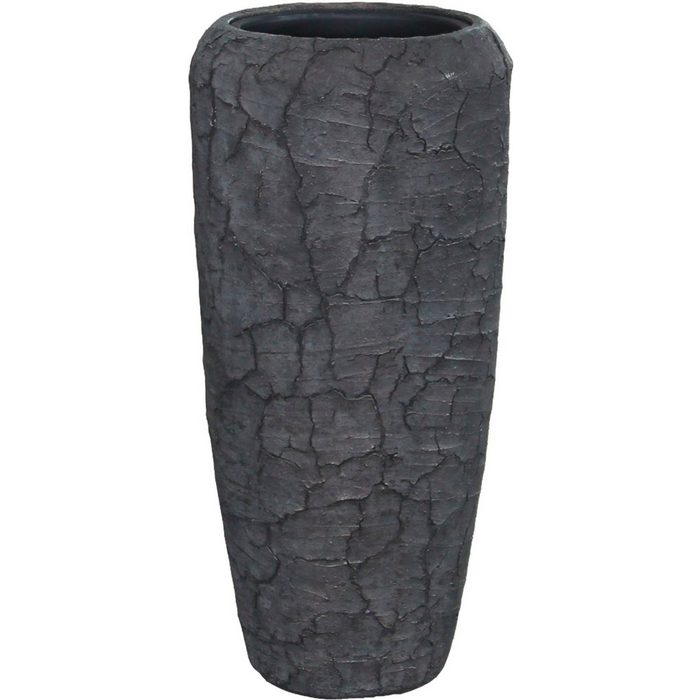 GILDE Dekovase Crepa graphit (1 St) Bodenvase handgefertigt Wohnzimmer