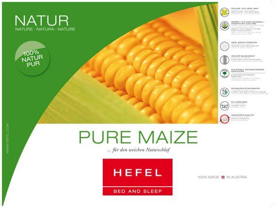 100% schnell aus Bezug: Maize, Hefel, Füllung: nachwachsenden Naturfaserbettdecke, (Polyactide), Rohstoffen Mais Vera, 100% Aloe mit Baumwoll-Feinsatin Pure