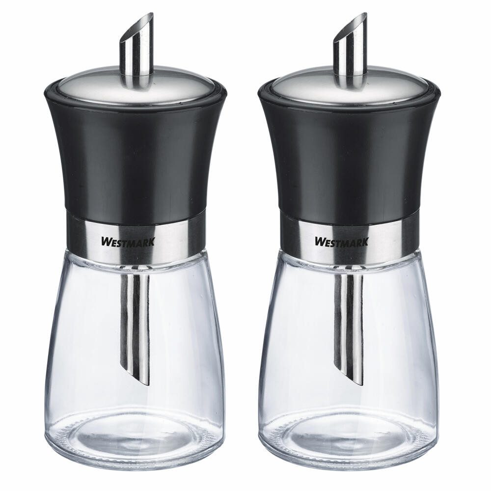 WESTMARK Zuckerstreuer 2 Stk., Fassungsvermögen: 190 ml, Blacky, Zuckerdosierer, rostfrei, BPA-frei, langlebig