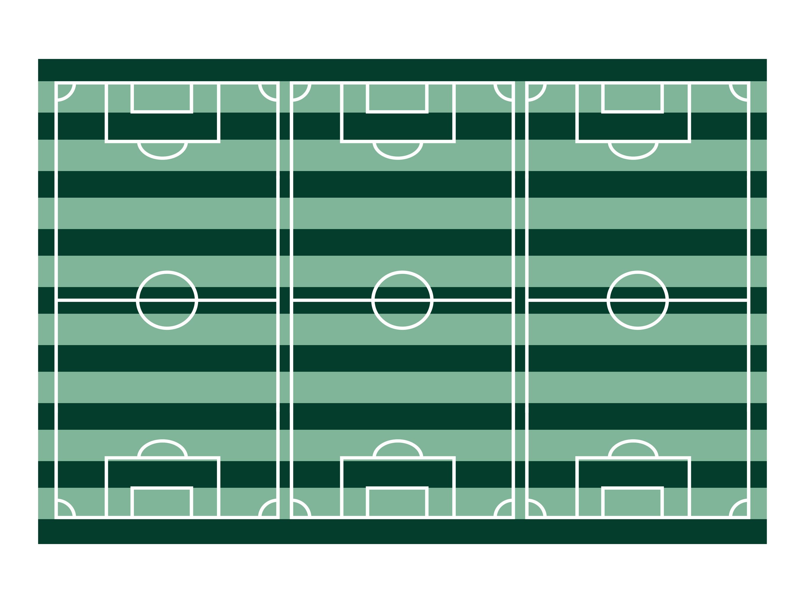 partydeco Tischdecke, Papiertischdecke 180x120cm Fußballfelder Motiv Grün / Weiß