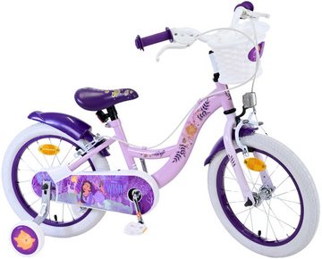 Volare Kinderfahrrad Disney Wish, lila, 16 Zoll, (1-tlg), abnehmbare Seitenräder, höhenverstellbarer Sattel und Lenker, Mädchen