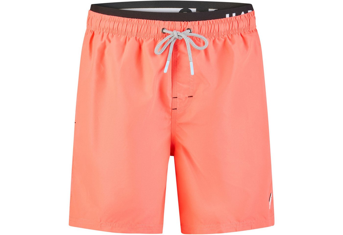 HAPPY SHORTS Badehose HAPPY SHORTS Herren Badeshorts Strandshort Waistband Neon Rot S - XXL