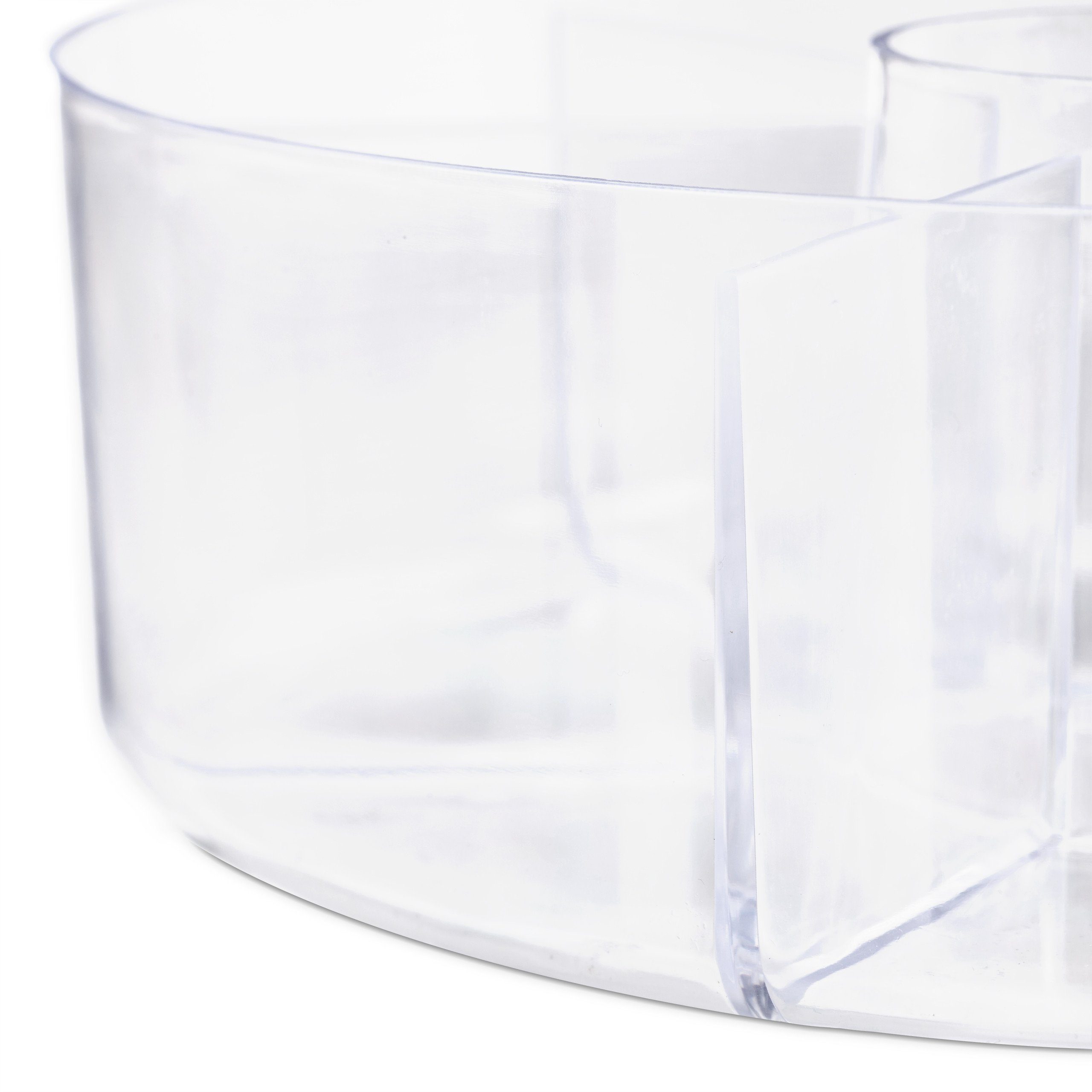 x relaxdays Teebox Kunststoff transparent 6 mit 2 Teebox Fächern,