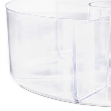 relaxdays Teebox 2 x Teebox transparent mit 6 Fächern, Kunststoff