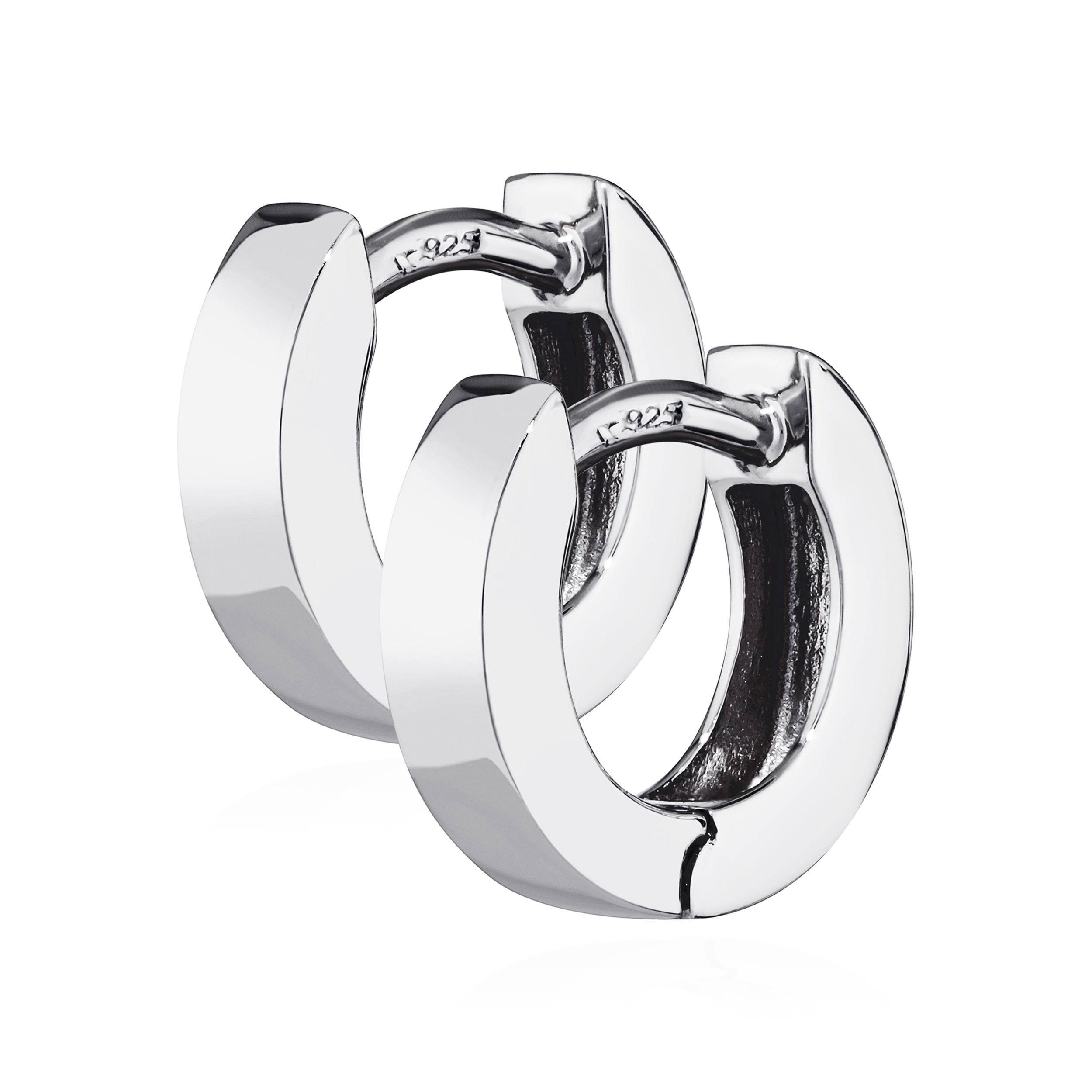 NKlaus Klappcreolen Paar 925er Sterlingsilber Klappcreolen Ohrringen 1 (1 Paar - 2 Stück)