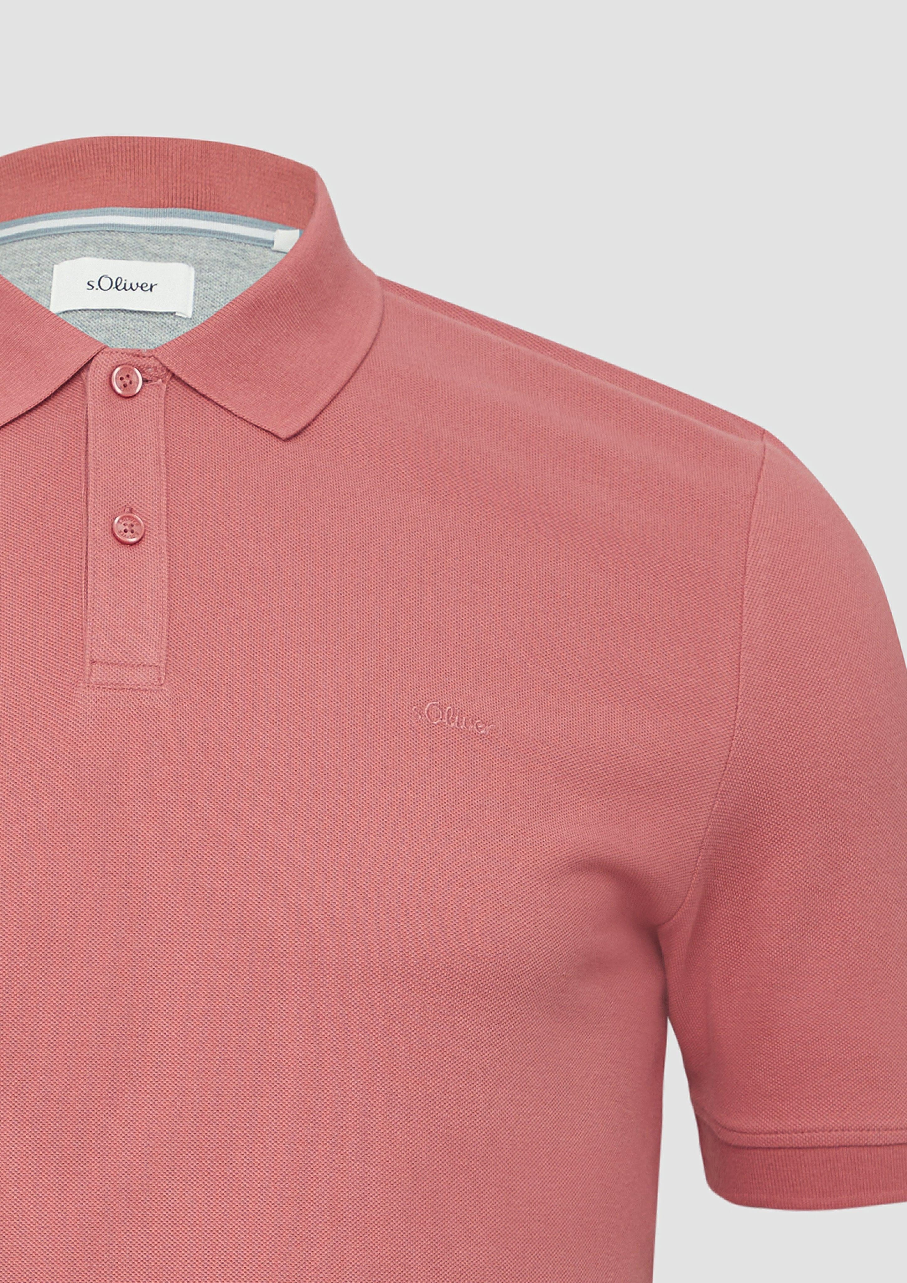 s.Oliver Kurzarmshirt Poloshirt mit Logo-Stickerei Logo günstig online kaufen