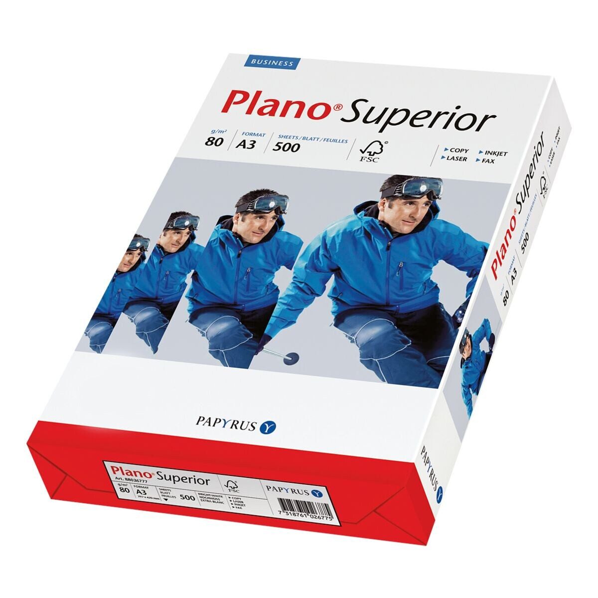 PLANO Druckerpapier Superior, Format DIN A3, 80 g/m², 165 CIE, 500 Blatt