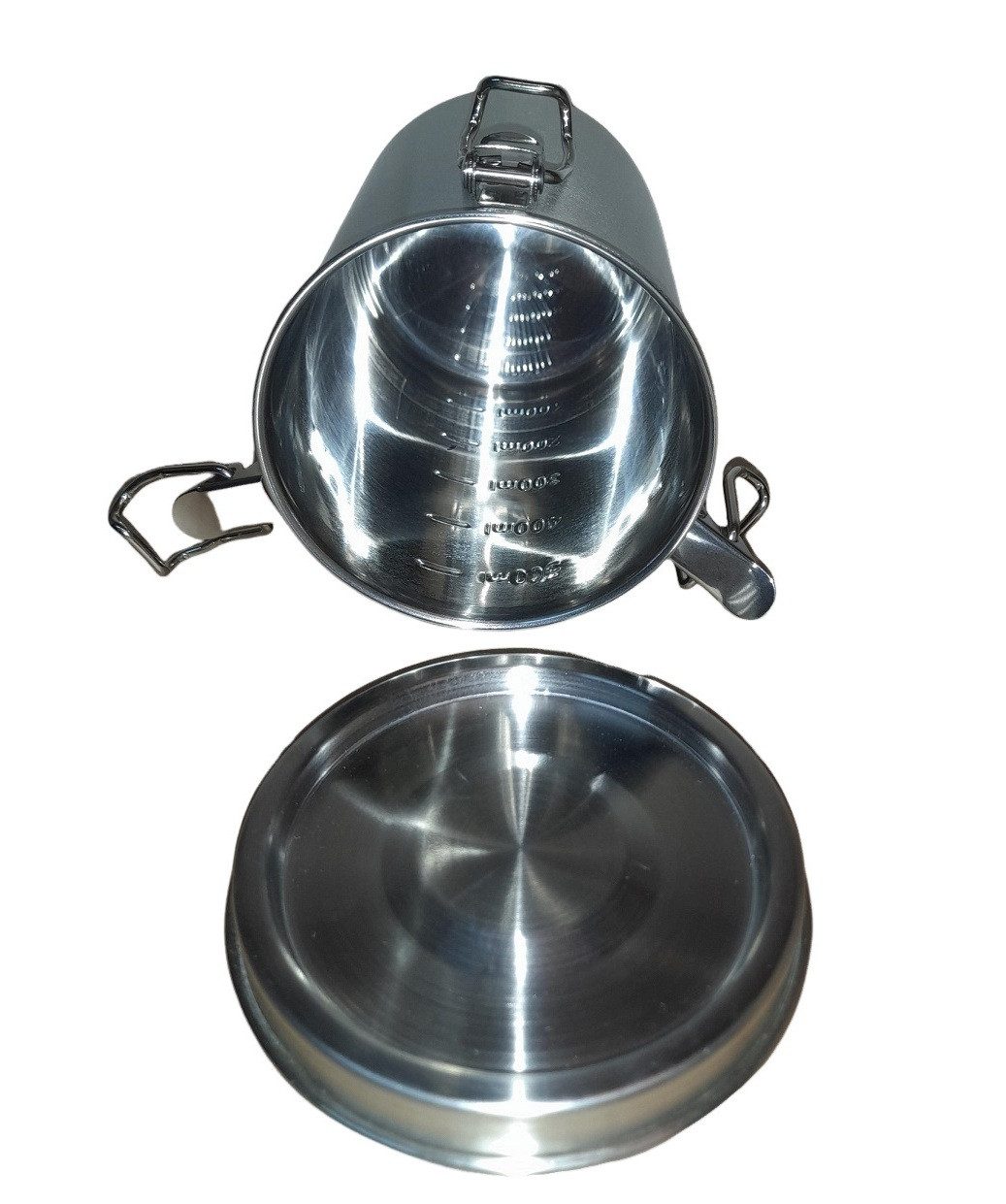 MATEC Germany Ersatzteile Aufbewahrungssystem Vorratsbox Premium Edelstahl 500ml rund auslaufsicher, Edelstahl, Edelstahl, Geruchsneutral, wiederverwendbar, Spülmaschinenfest