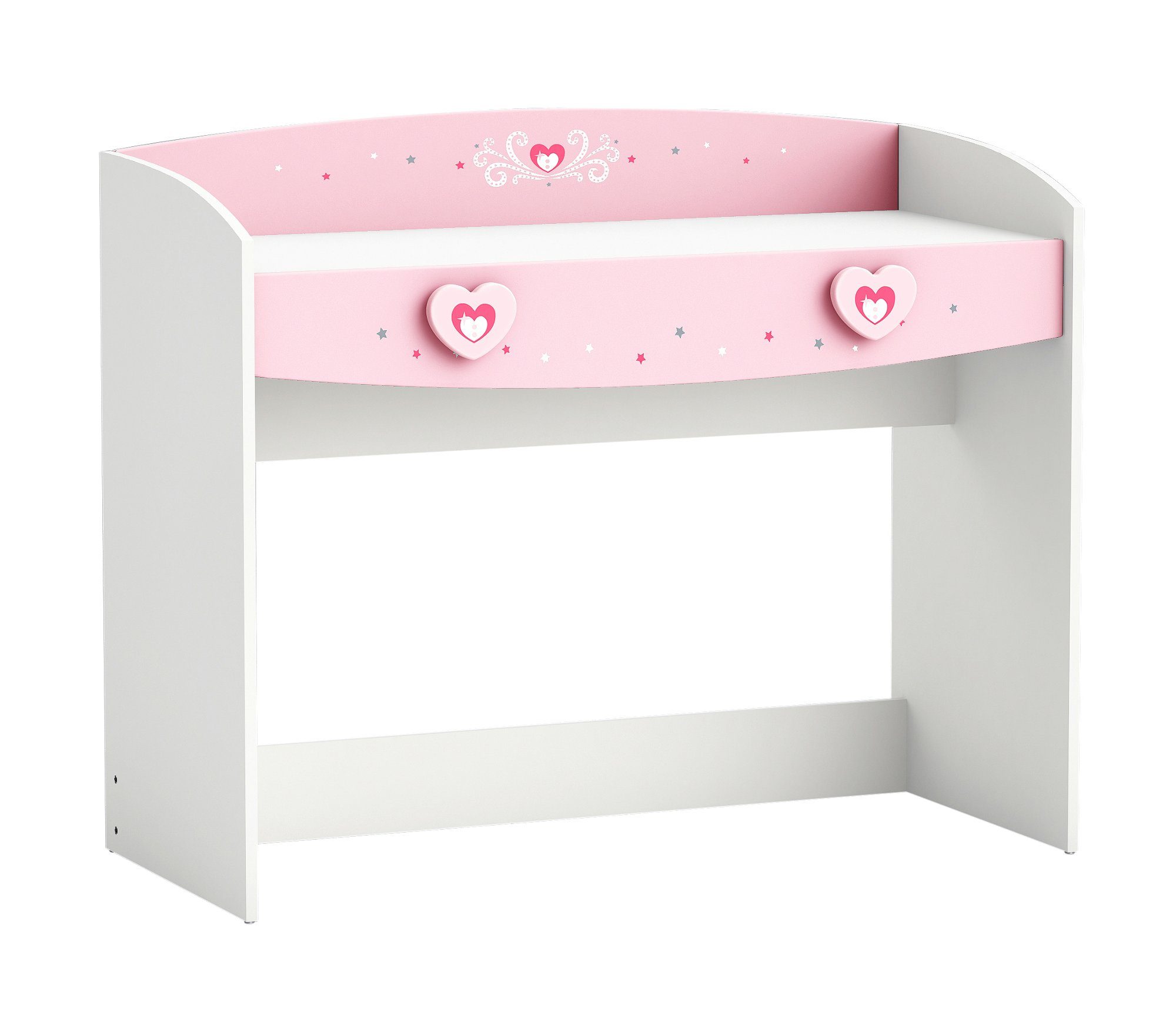 Kindermöbel 24 Kinderschreibtisch Schreibtisch Mädchen Lotte weiß - rosa