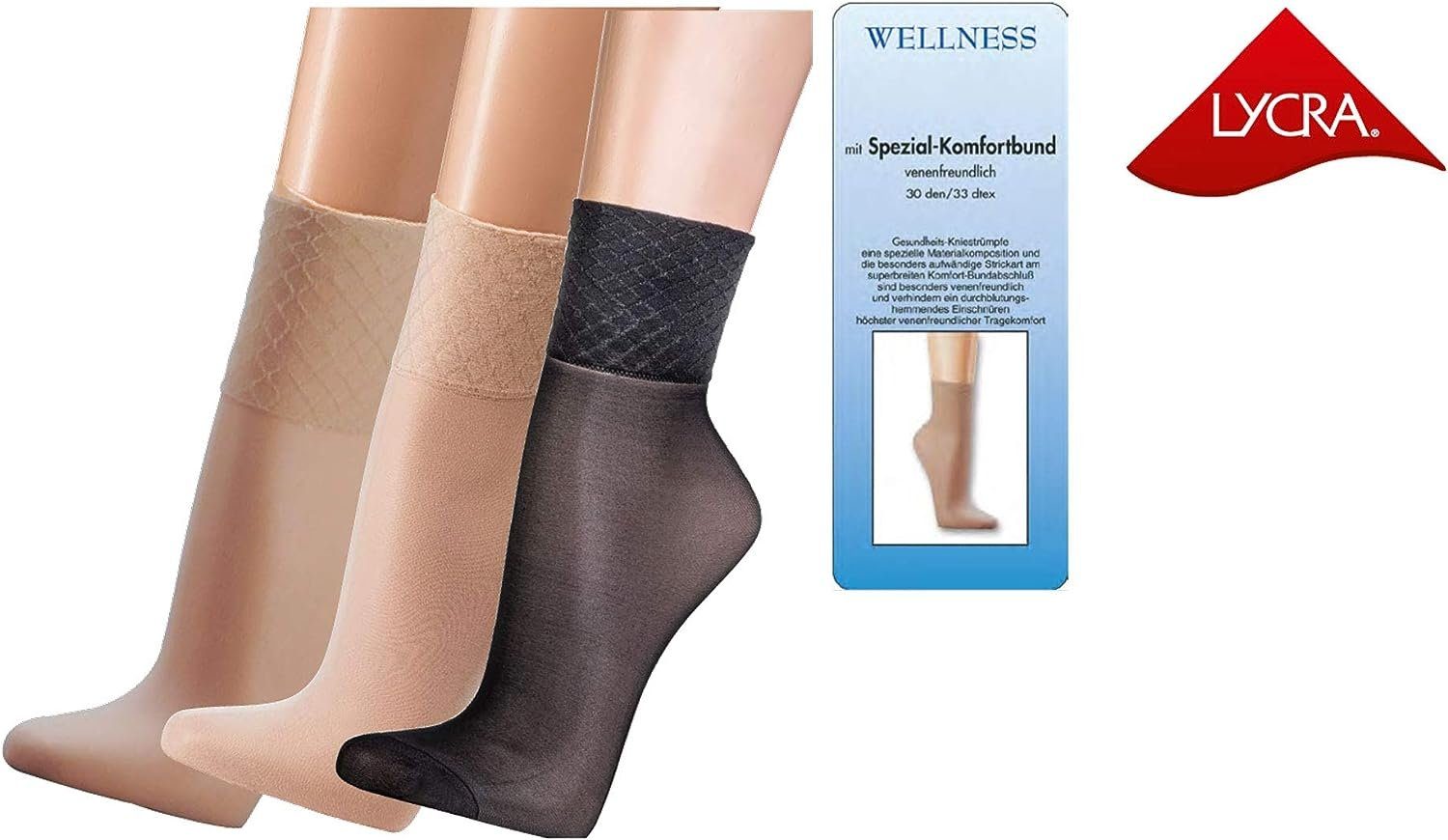 FussFreunde Feinsocken 5 Paar Wellness-Feinsöckchen Damen Feinsocken Komfortbund Glanzeffekt (5 Paar) Spezial-Komfortbund ohne Gummidruck, verstärkte Spitze – Bild 2 von 5