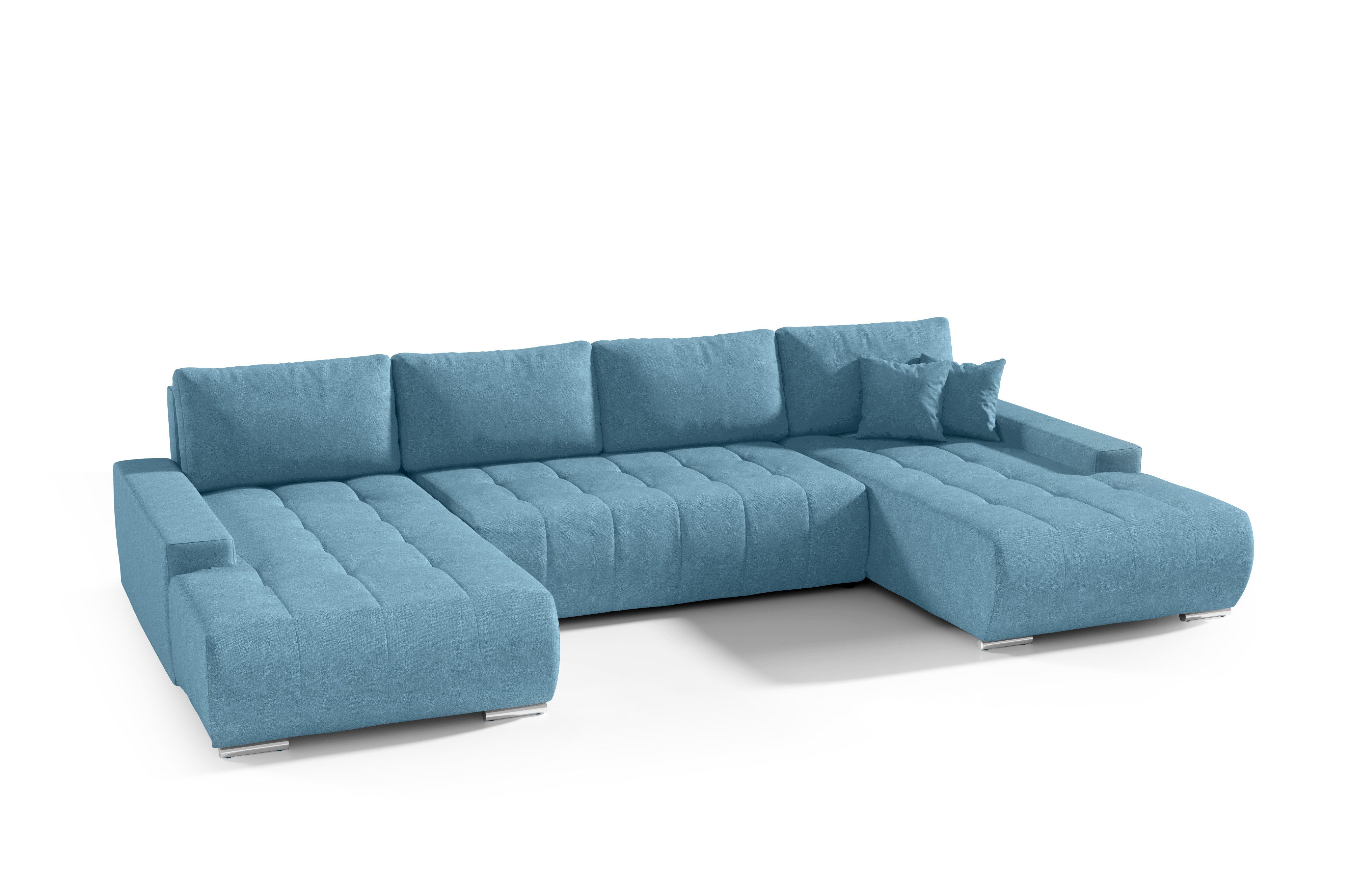 Compleo Ecksofa mit Schlaffunktion aus Velourstoff günstig online kaufen