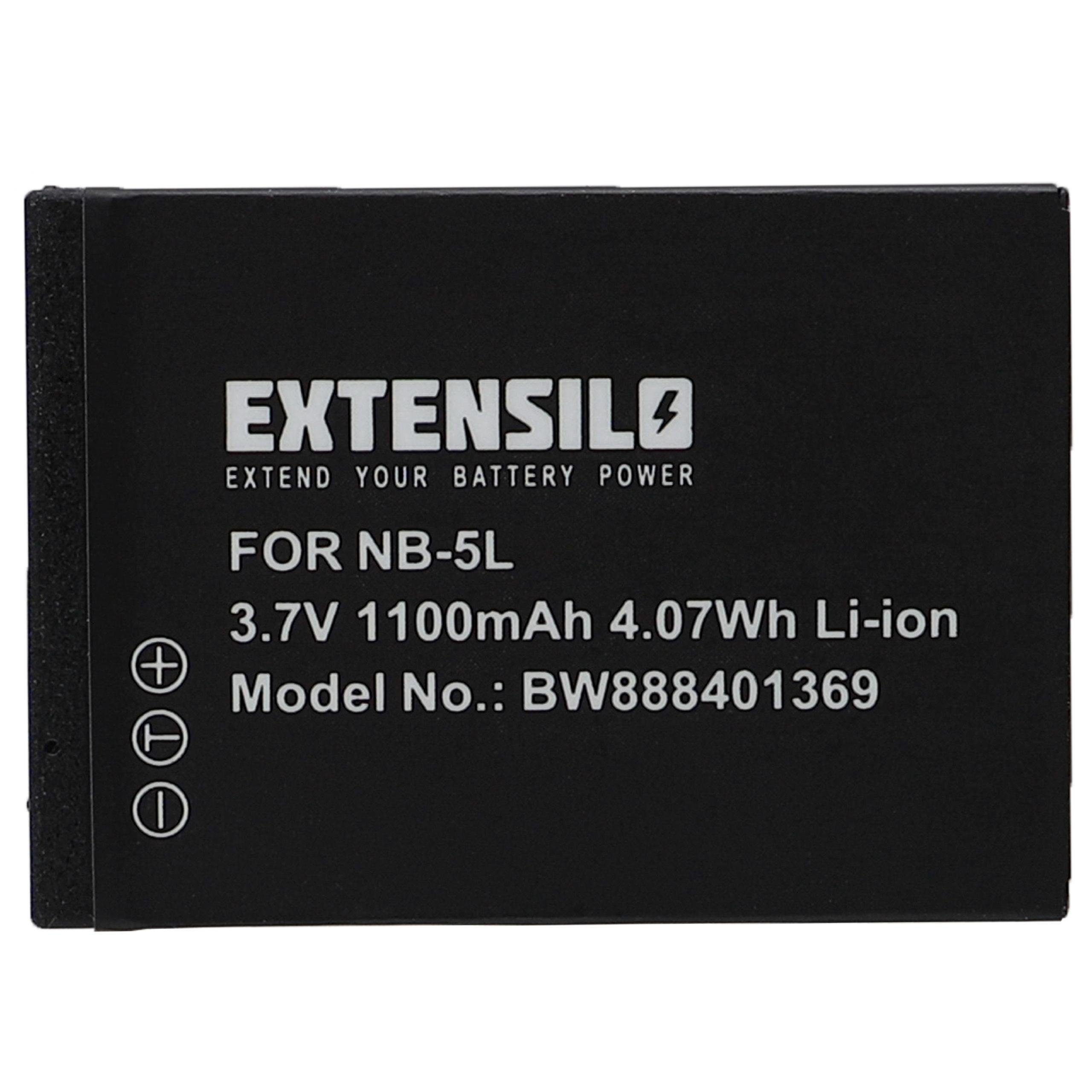 Extensilo passend für Canon PowerShot SD700, SD800, SD900, SD900Ti, SX120 IS, Kamera-Akku 1100 mAh