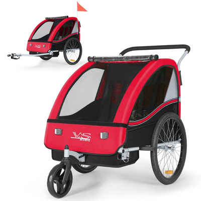 TIGGO Fahrradkinderanhänger TIGGO VS Kinderfahrradanhänger 2 in 1 Kinderanhänger Fahrradanhänger, für 1-2 Kinder geeignet