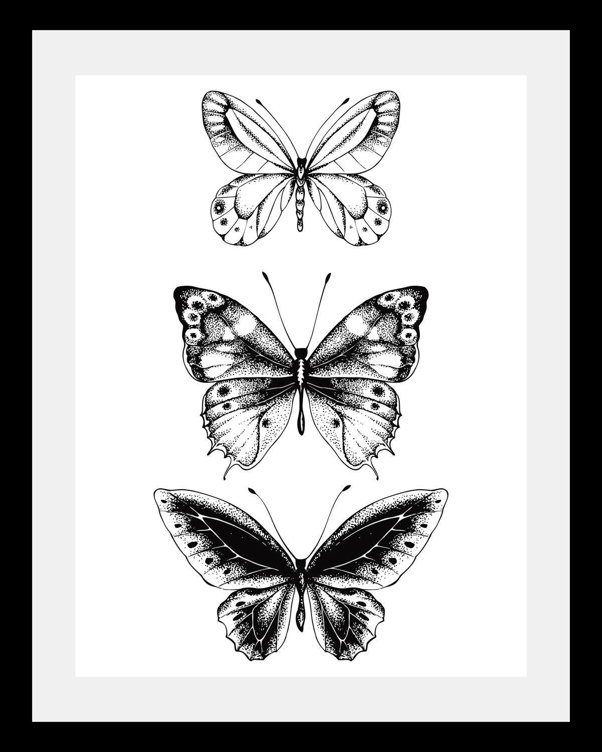 queence Bild Schmetterlinge, in 3 Größen, gerahmt