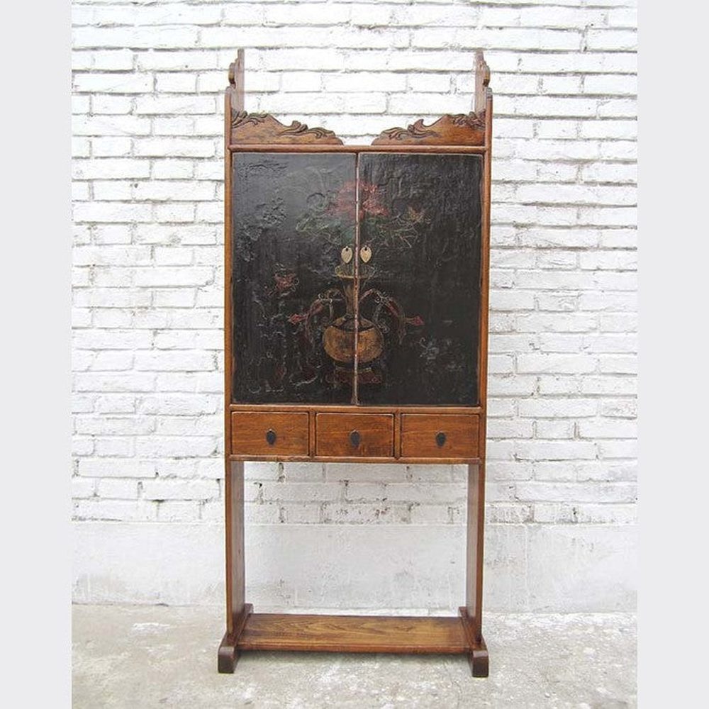 Luxury-Park-Direct Kommode China Shanxi ca 1890 alter Hausaltar Regal Pappelholz naturfarben. Lu