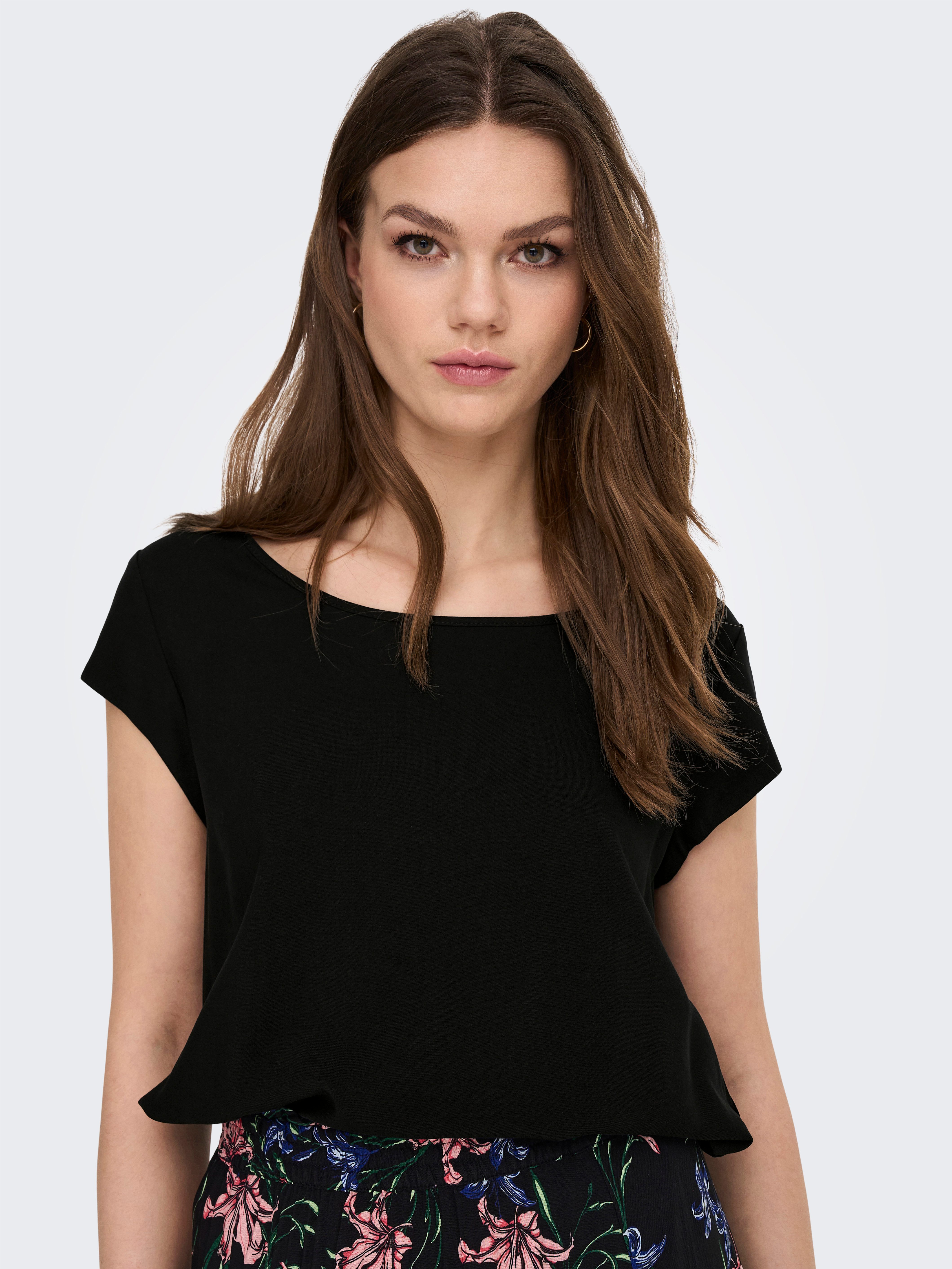 ONLY Blusenshirt ONLNOVA LIFE VIS S/S TOP SOLID günstig online kaufen