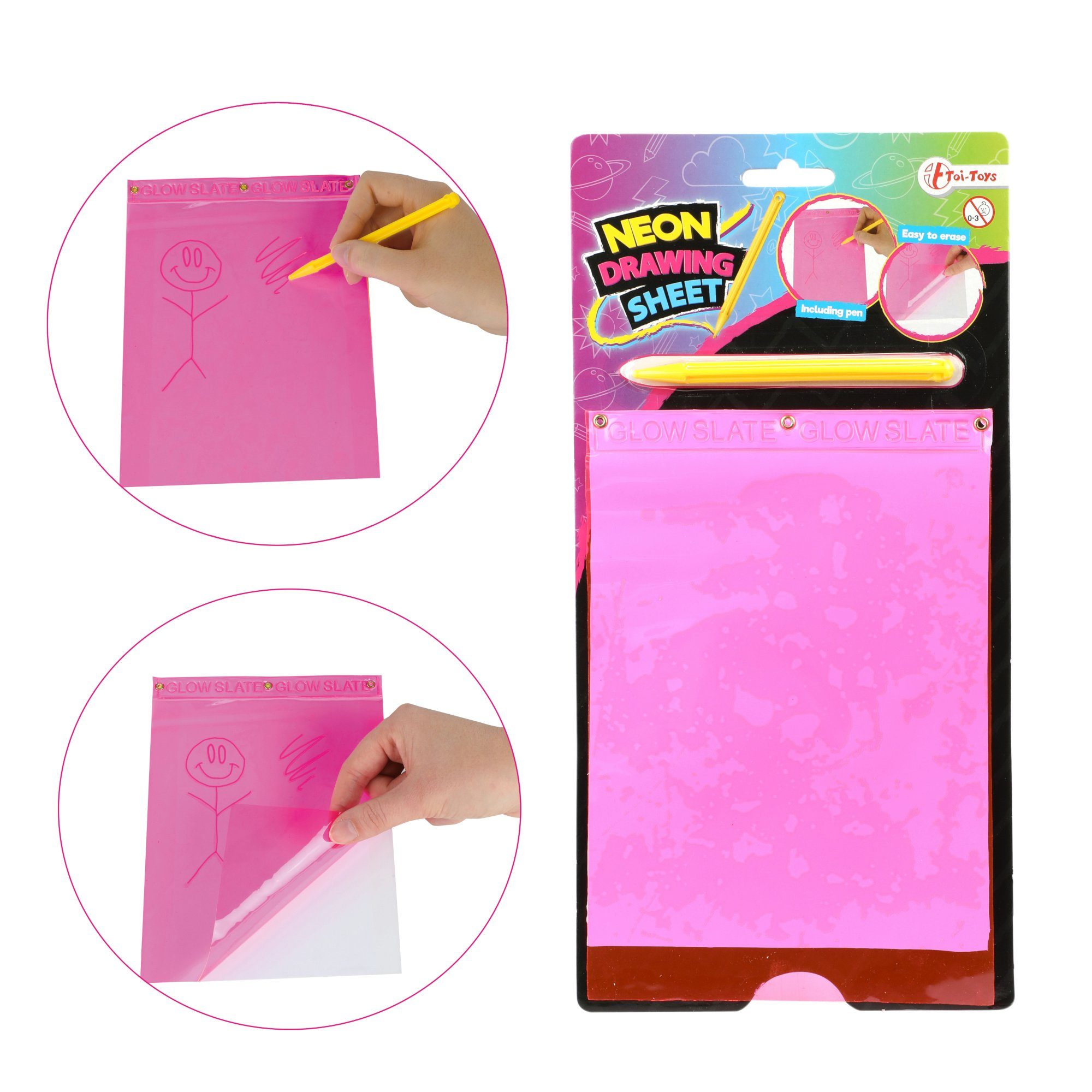 Toi-Toys Malstift Magisches Kritzel Zeichenblatt A5 - Neon