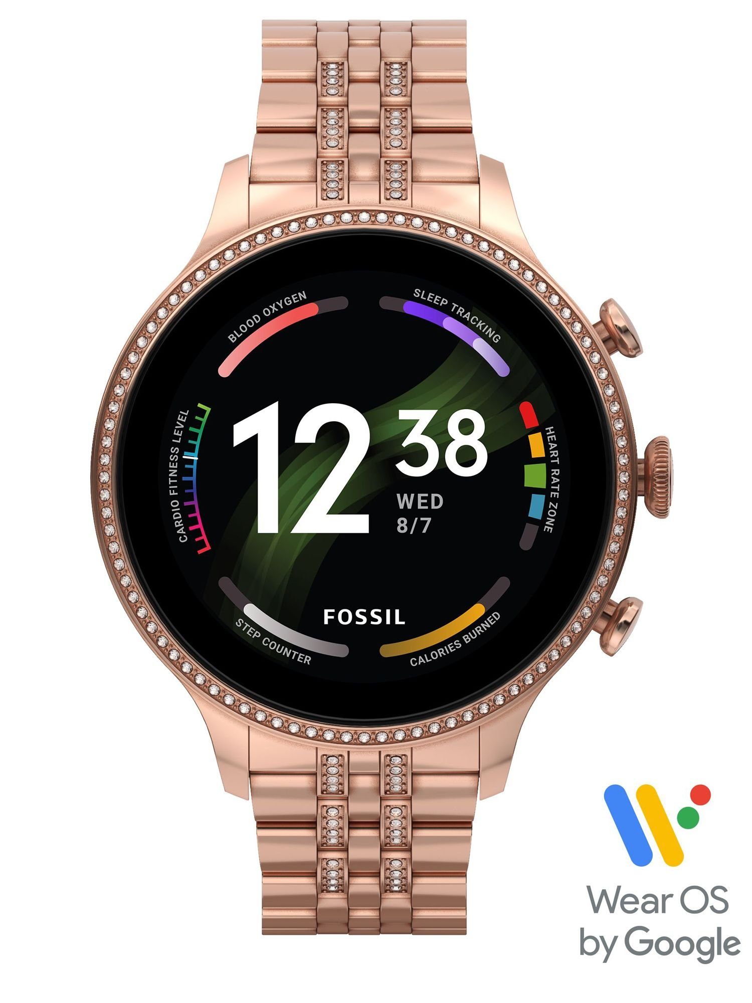Fossil Digitaluhr, FOSSIL Womens Digital Touchscreen Uhr mit integrierter  Alexa und mit Stainless Steel Armband FTW6077
