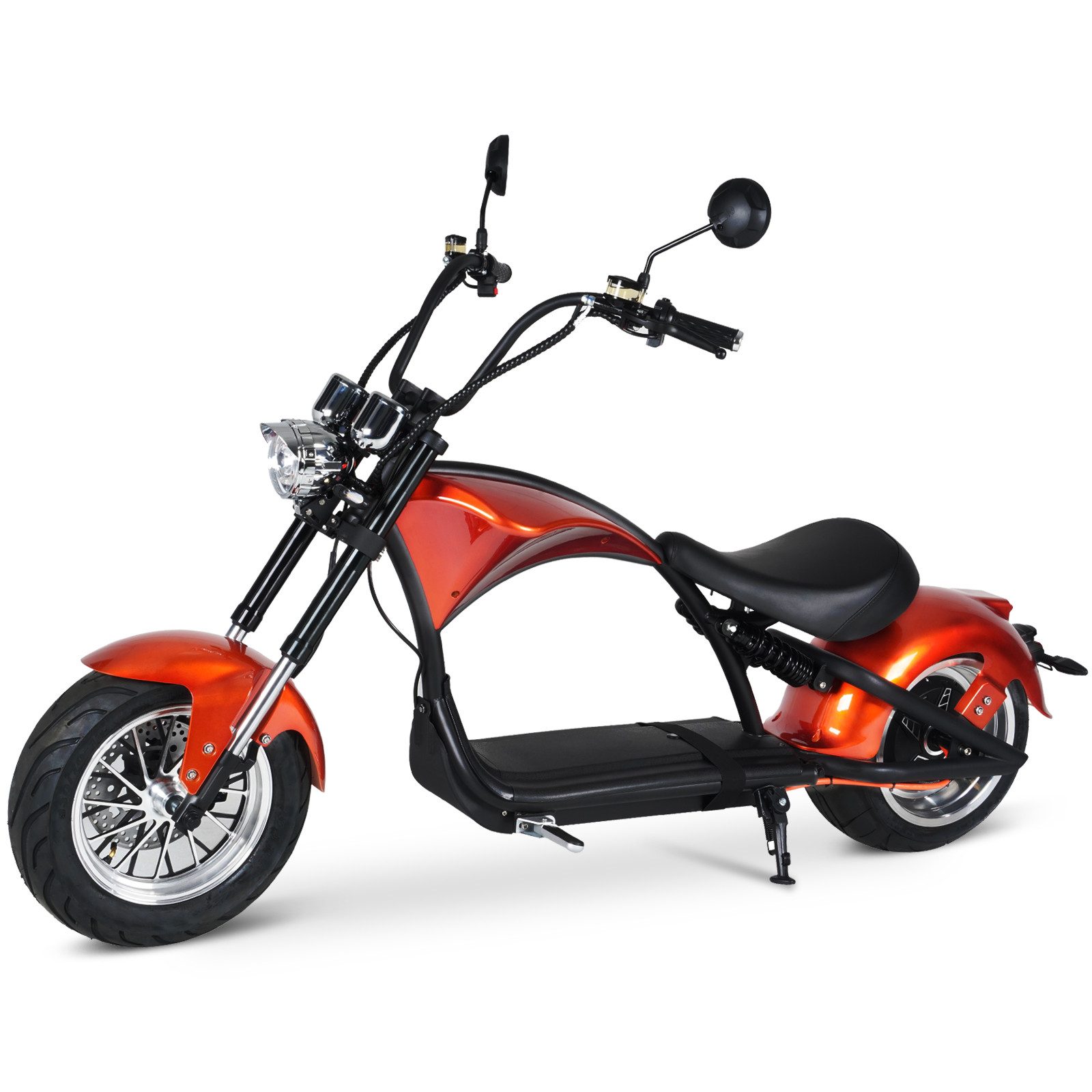 Vankel E-Motorroller M1P-orange 60V 2000W Motor 30AH 45km/h Bis zu 100km, 45 km/h, 100 km Reichweite, scheibenbremsen, StoBdämpfer vorne und hinten