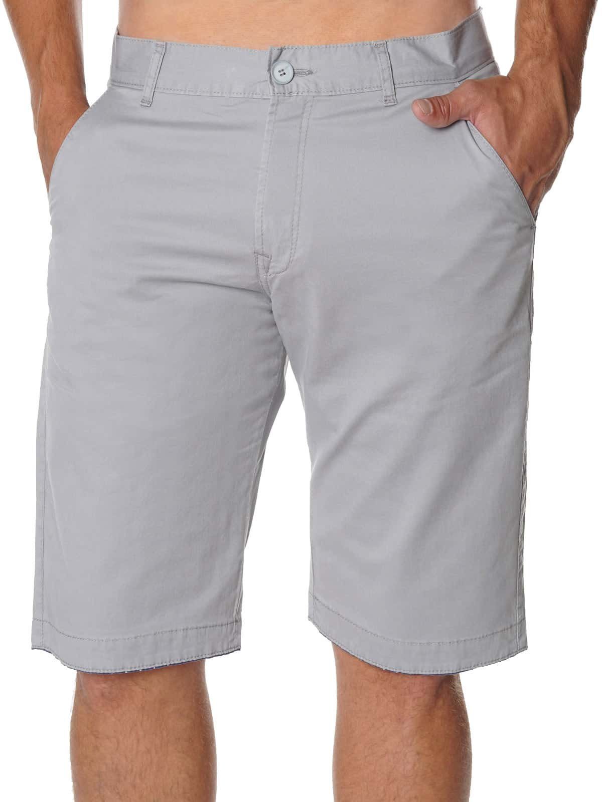 Stanley Jeans Chinoshorts Herren Chino Shorts Kurze Hose in Grau 22746 (1-tlg) im eleganten Look