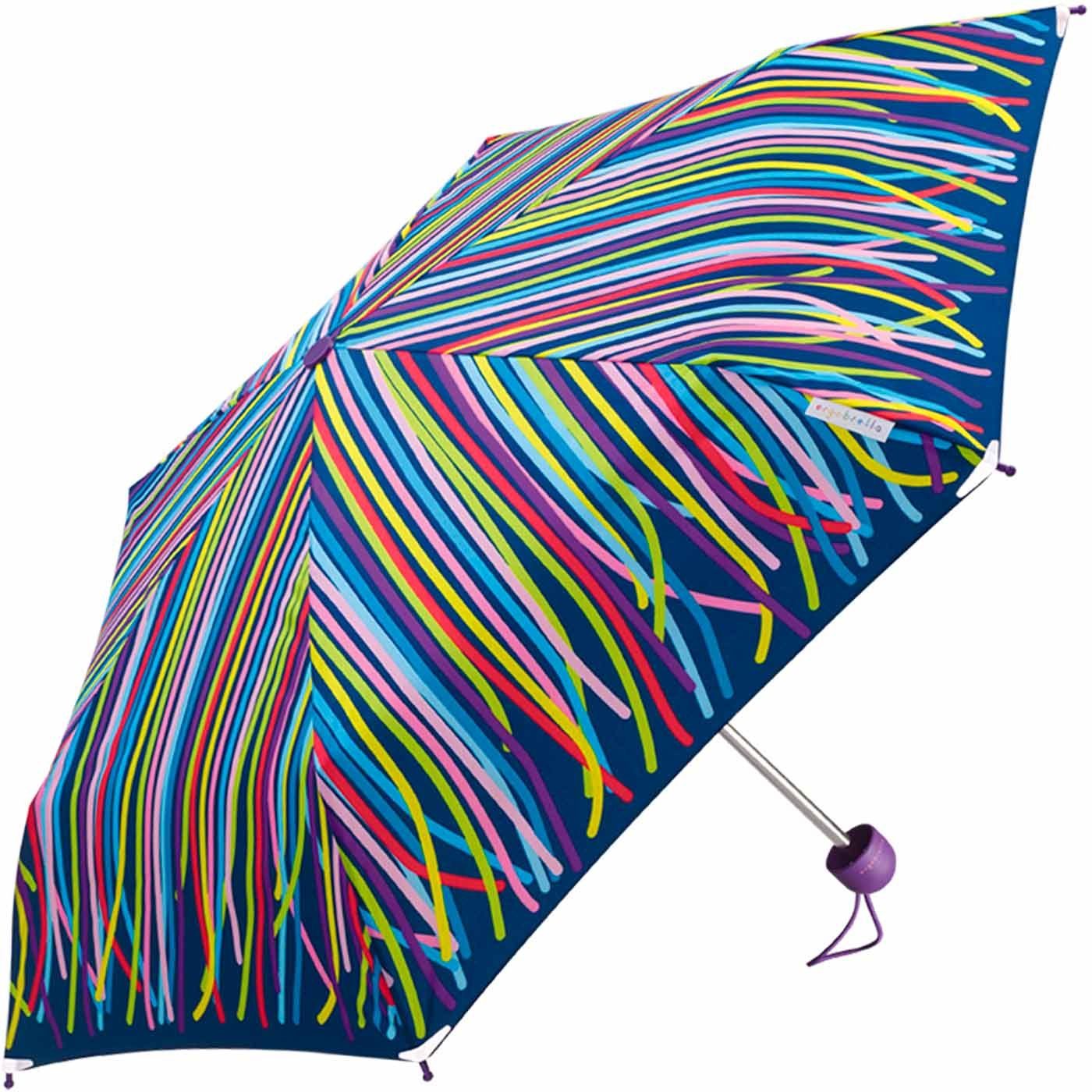 HAPPY RAIN Taschenregenschirm Mini Kinderschirm bedruckt, reflektierend farbenfroh fantasievoll Basic und