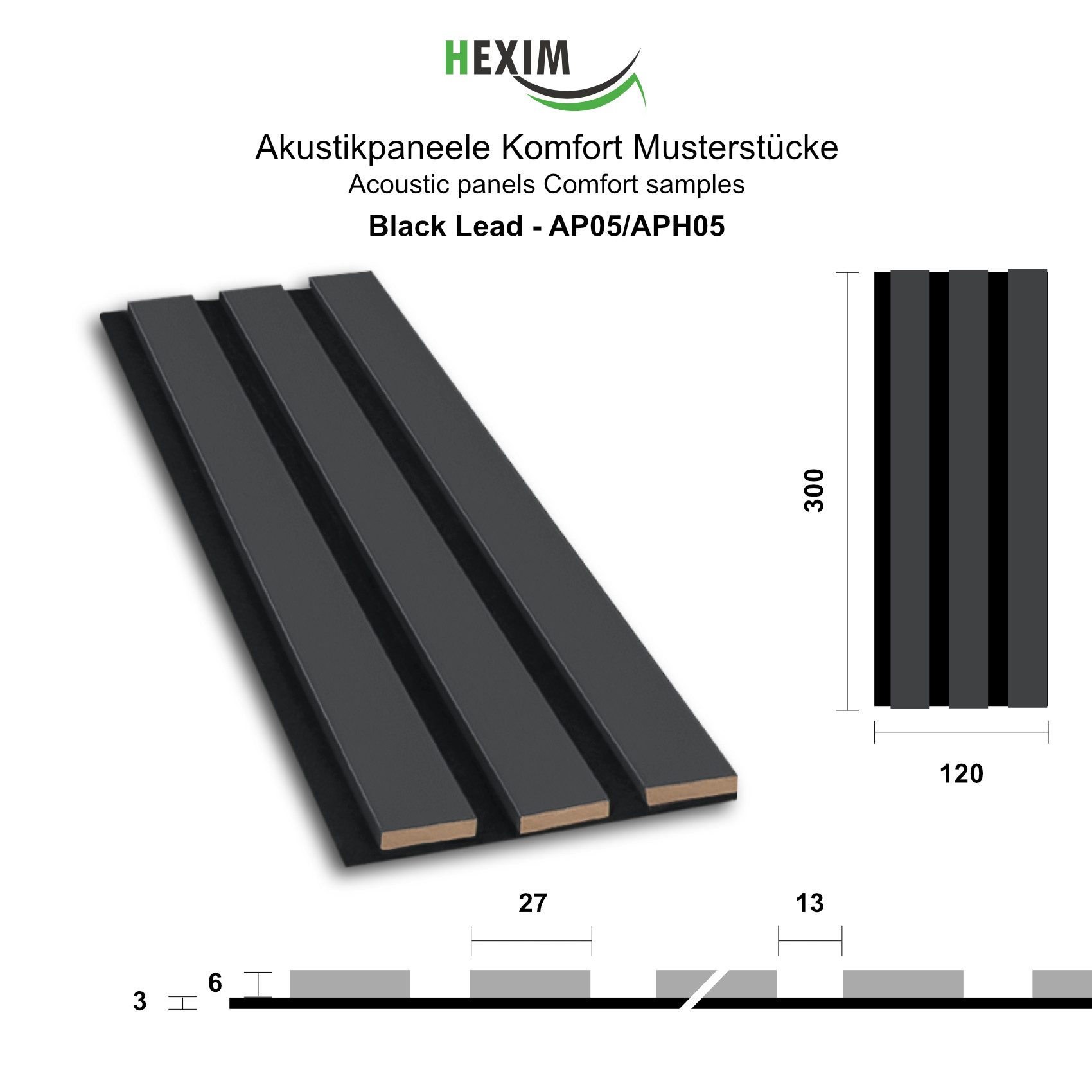 Hexim Wanddekoobjekt Black Lead (Akustikpaneele Musterstück günstig online kaufen