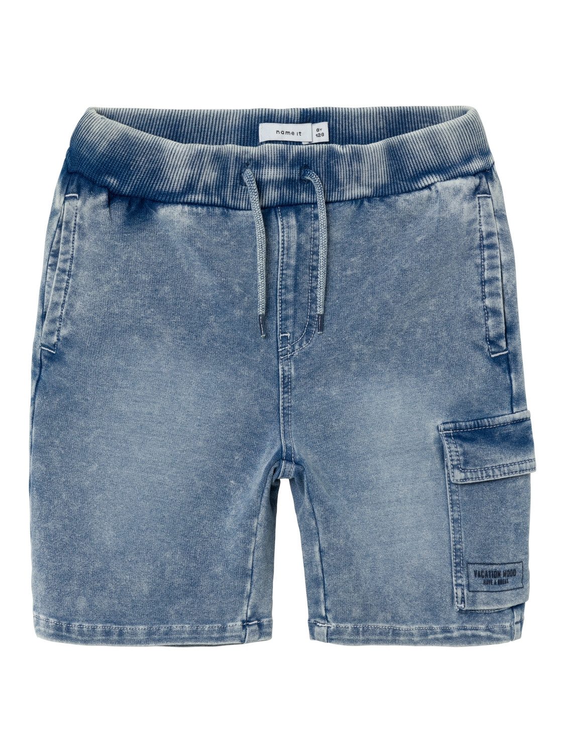 Name It Shorts Stretch Jeans Kurze Cargo Denim Pants für Jungen Baumwolle Regular Fit unifarben elastisch Pull-on
