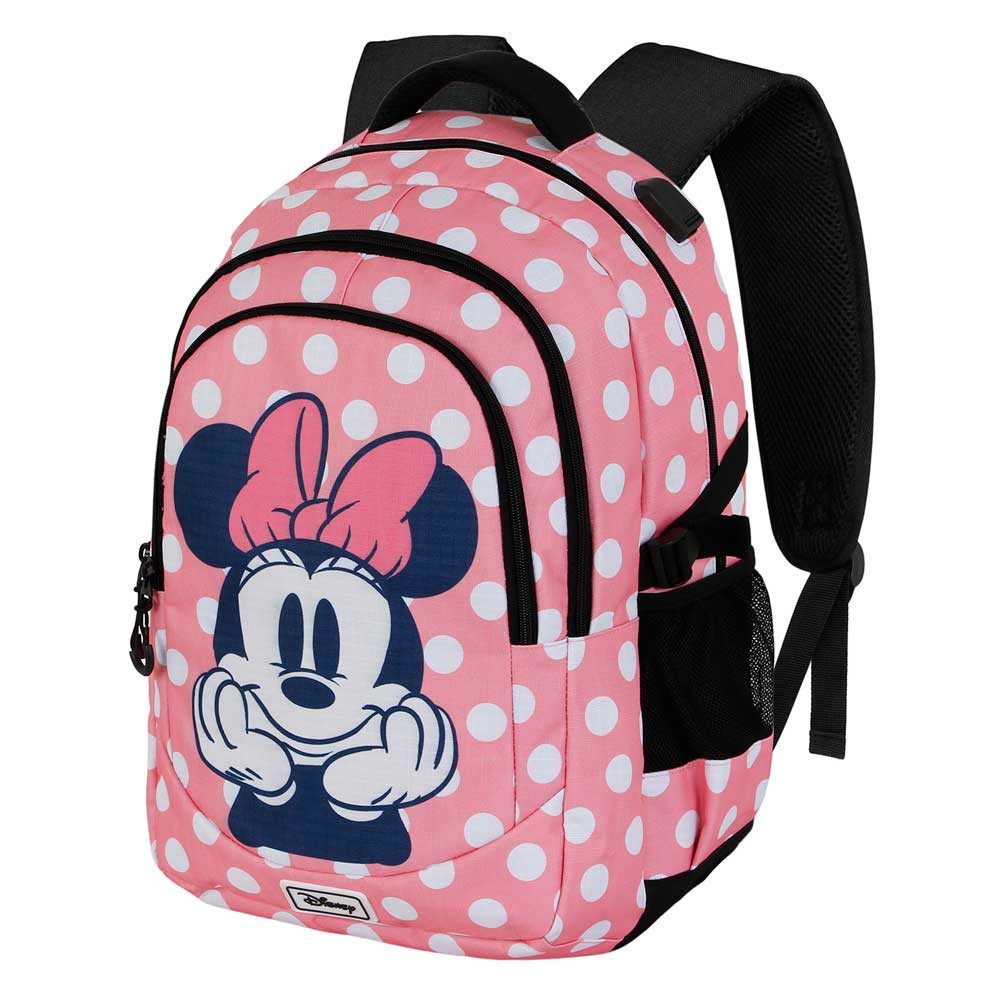 Karactermania Freizeitrucksack Disney Minnie Maus großer Rucksack Tagesrucksack Alltagsrucksack, USB-Anschluss für elektronische Geräte