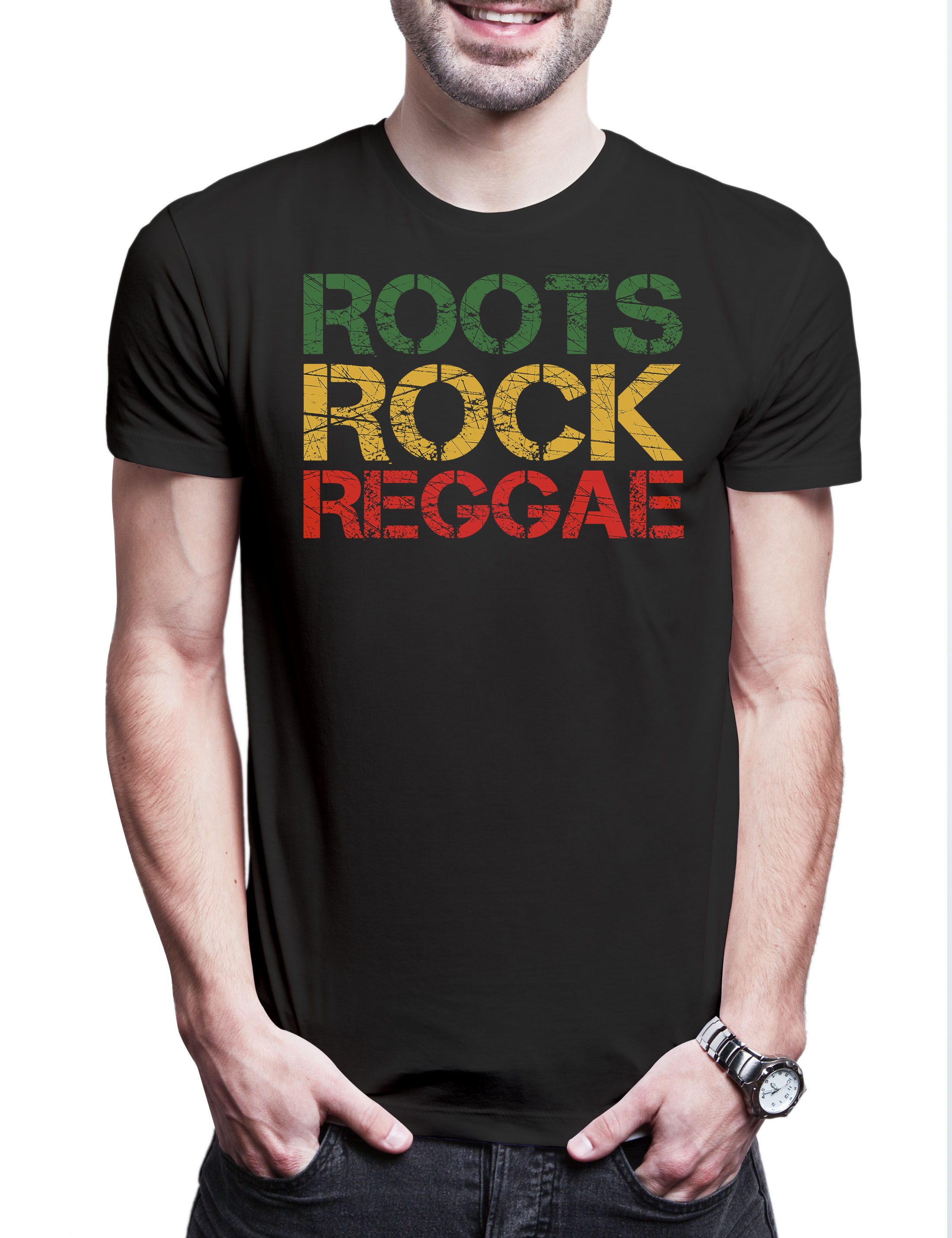 Print-Shirt Roots Rock Reggae Herren T-Shirt Reggae Reggaefari Jah