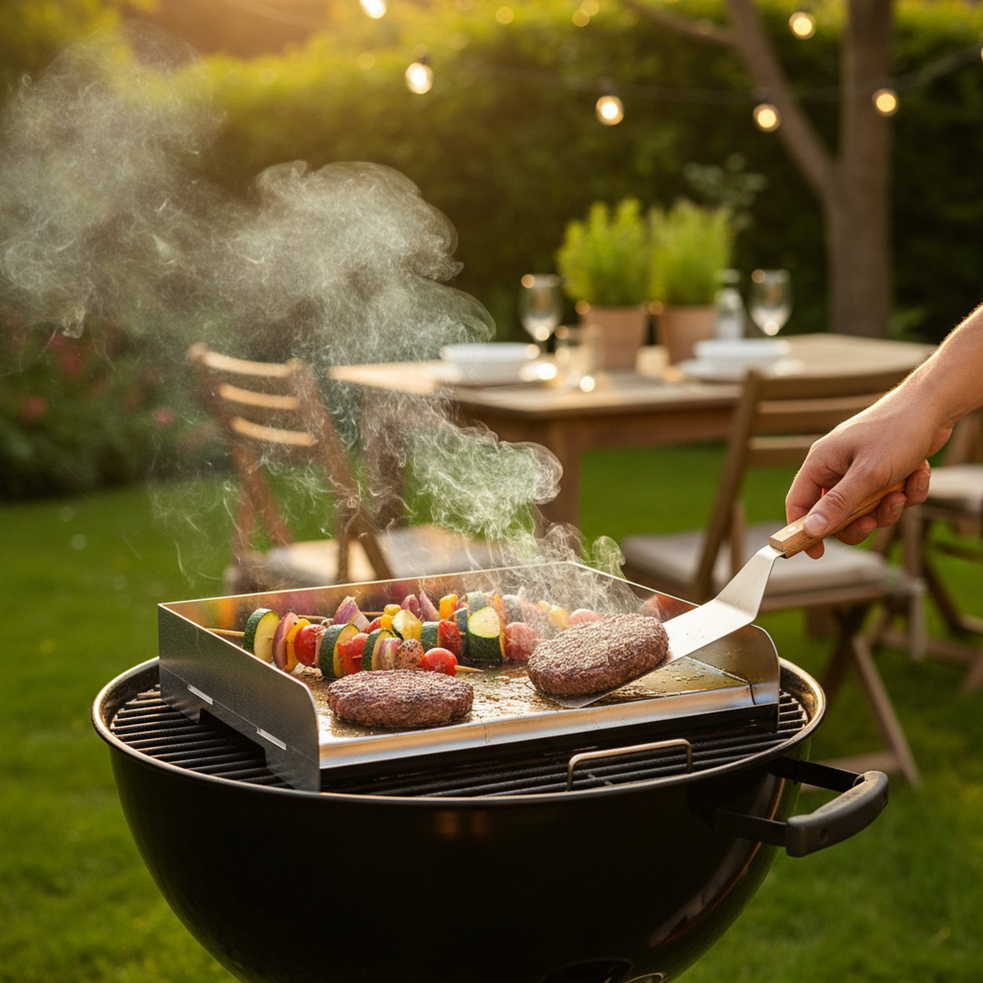 BBQ-Toro Grillplatte Edelstahl Grillplatte, 49,5 x 28 cm BBQ Plancha, Grillblech