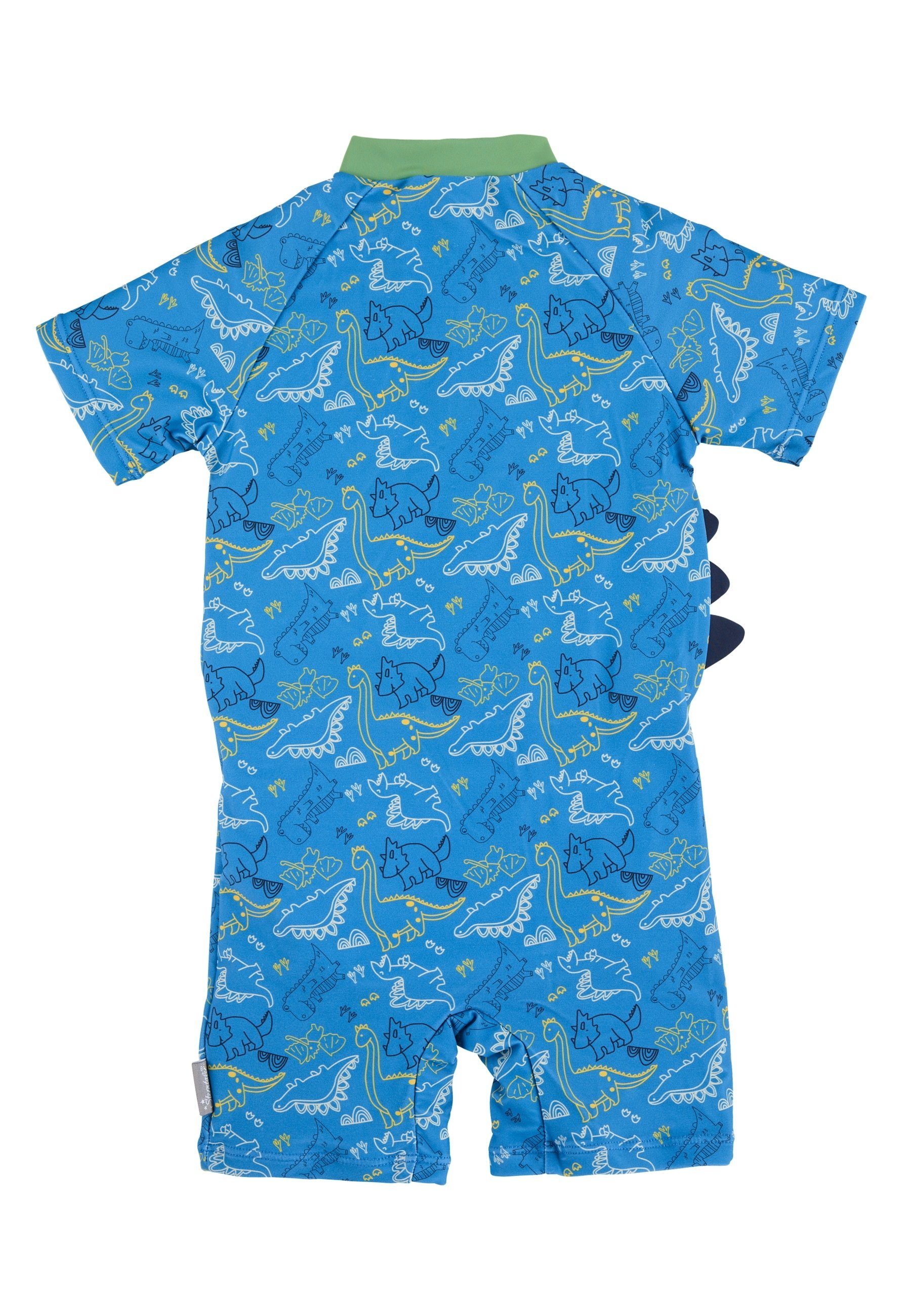 Sterntaler® Badeanzug Schwimmanzug Stehkragen, gemustert) Baby Babyschwimmanzug Schwimmanzug und Kinderbadeanzug Reißverschluss Kurzarm, Dino Badeanzug (1-St., mit