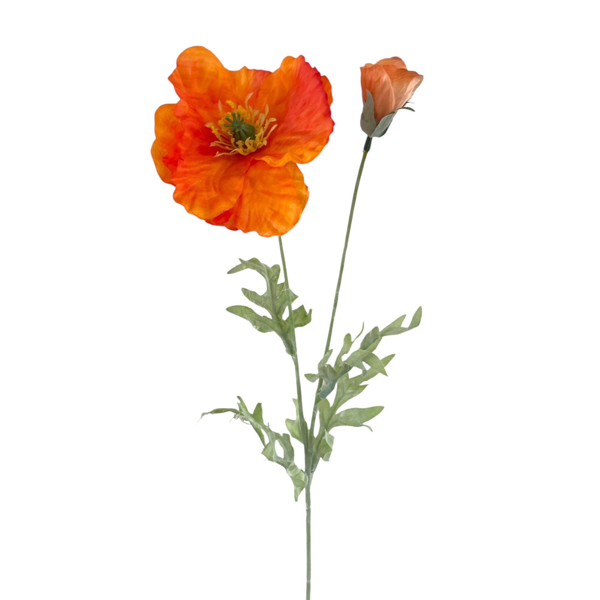 Kunstblume Künstlicher Mohn ca 62cm, Wiesenblume Wiesenmohn Mohnblume ORANGE, Gasper